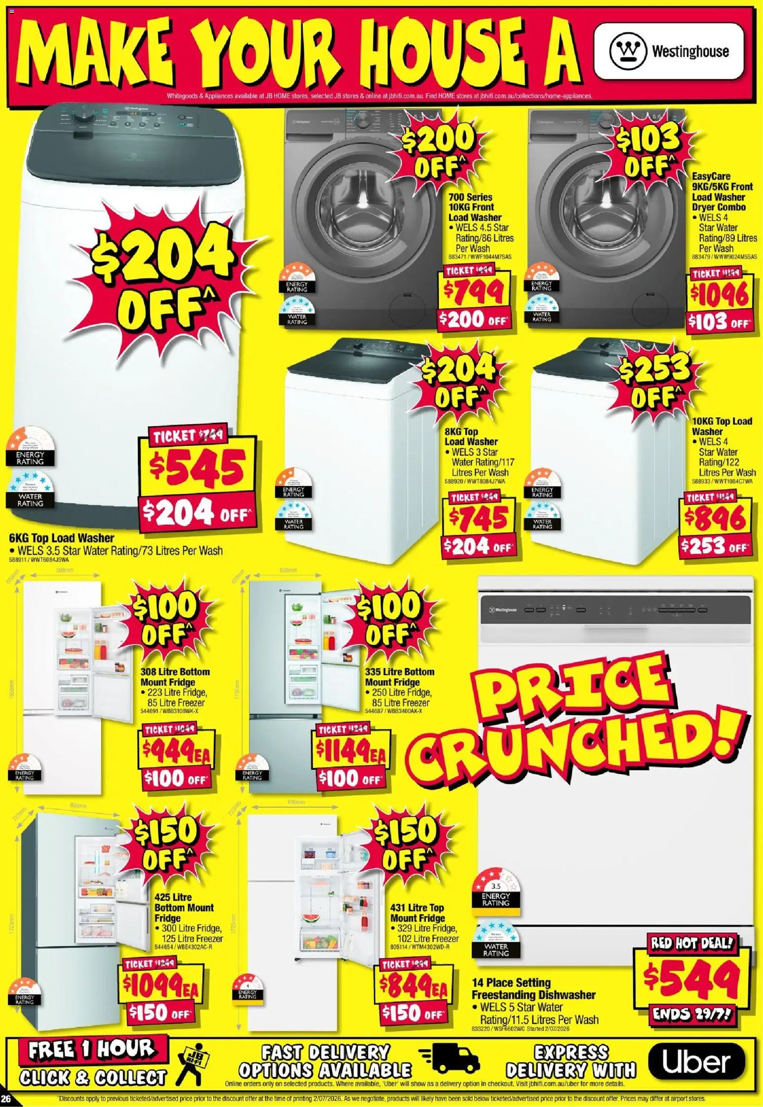 JB Hi-Fi catalogue - valid from 16/07/2026 | Page: 26 | Products: Water, Freezer, Dryer, Washer