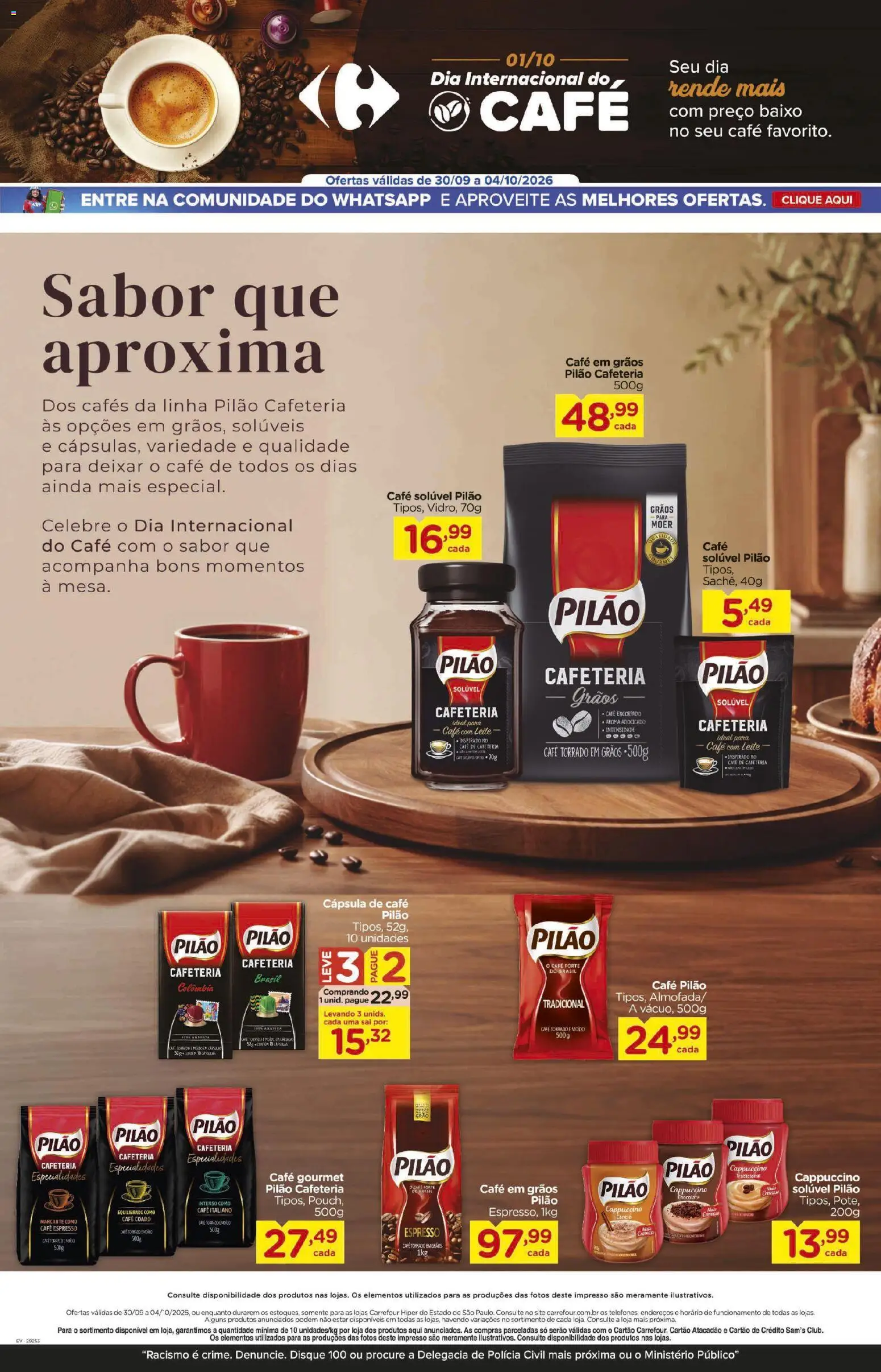 Carrefour Folheto - válido de 30/09/2026 | Página: 3 | Produtos: Especialidades, Cápsula de café, Cappuccino, Café em grãos