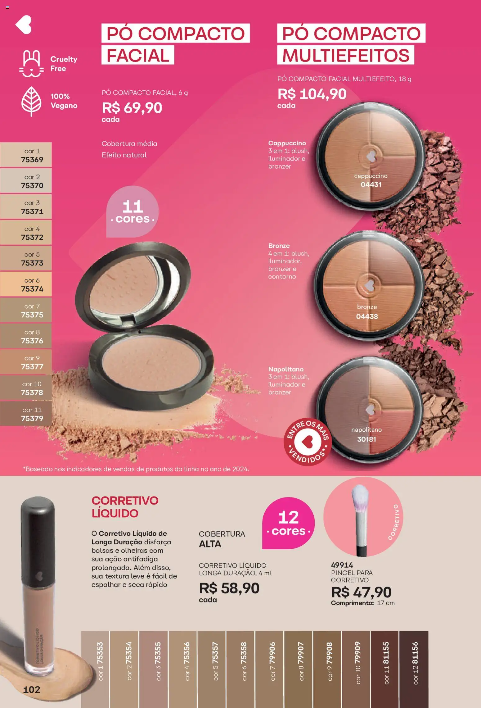 O Boticário Folheto - válido de 20/07/2026 | Página: 104 | Produtos: Pó compacto, Pó, Pincel, Iluminador