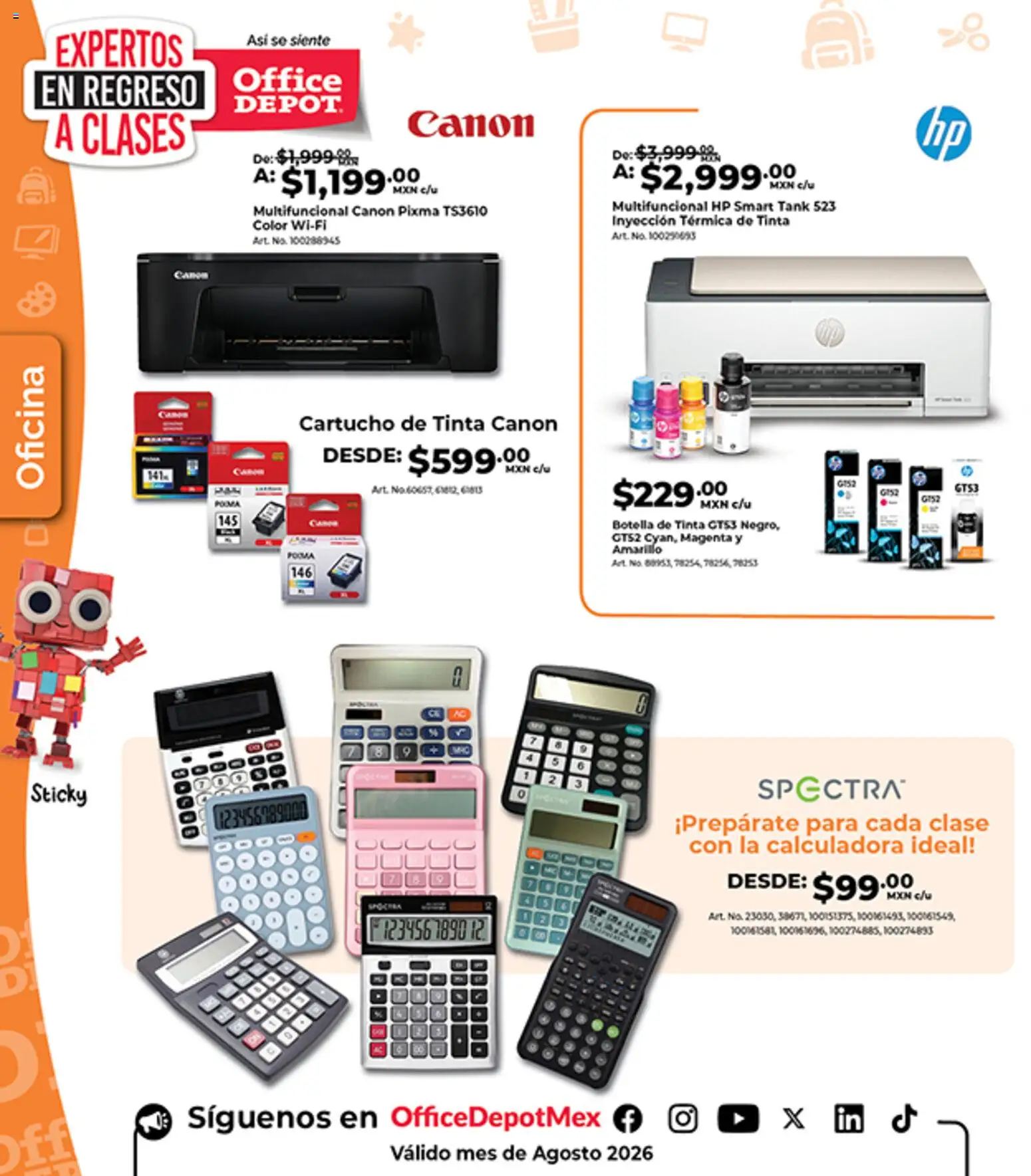 Nuevas ofertas de Office Depot válidas en toda la República Mexicana desde el 01/08/2026. ¡Encuentra las mejores ofertas en Office Depot catálogo! | Página: 19 | Productos: Calculadora, Botella