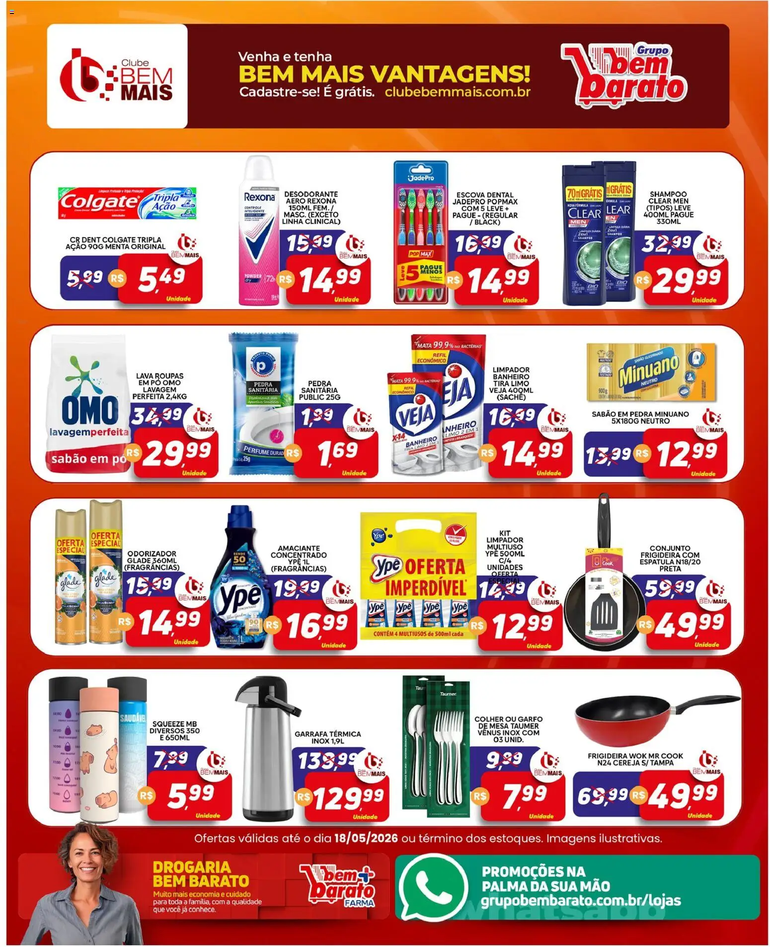 Supermercado Bem Barato Folheto - válido de 12.05.2026 | Página: 5 | Produtos: Shampoo, Sabão em pó, Garrafa térmica, Roupas