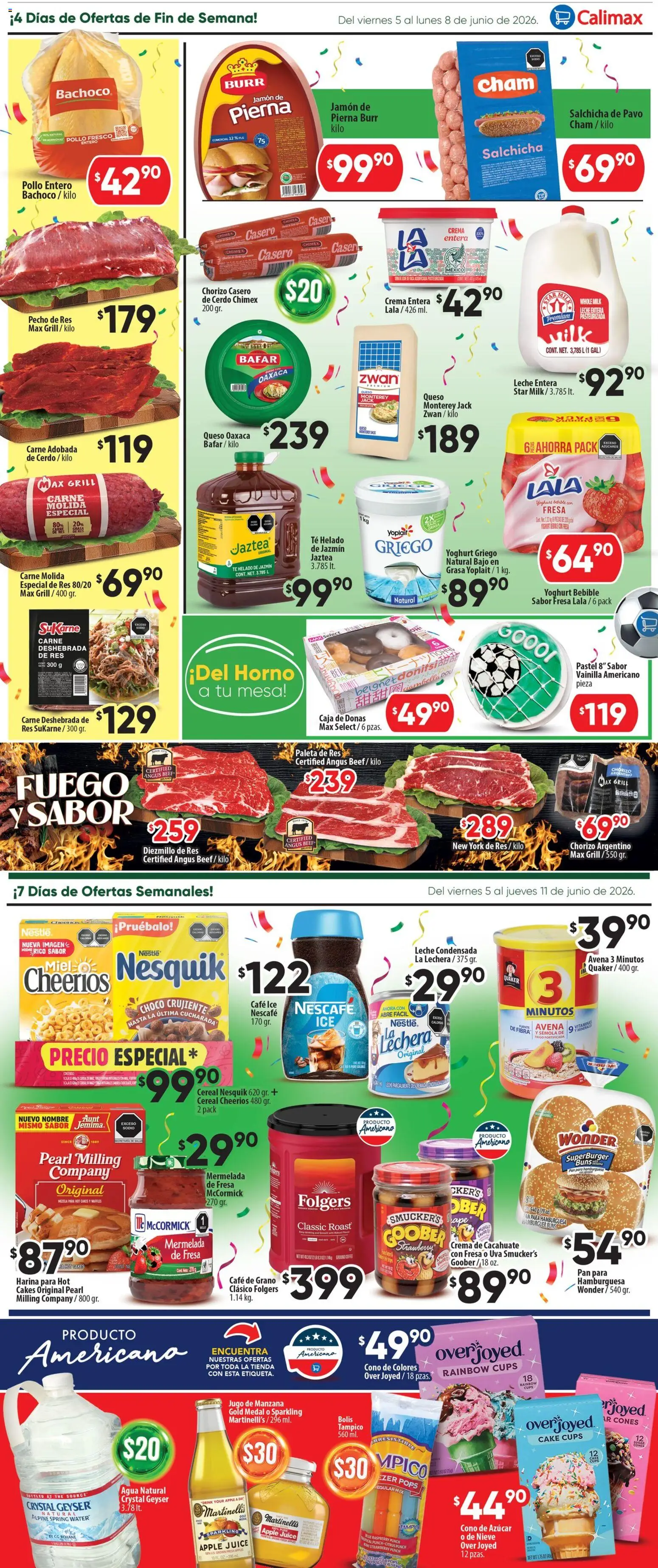 Nuevas ofertas de Calimax válidas en toda la República Mexicana desde el 05.06.2026. ¡Encuentra las mejores ofertas en Calimax folleto Tecate! | Página: 4 | Productos: Crema, Horno, Agua, Leche