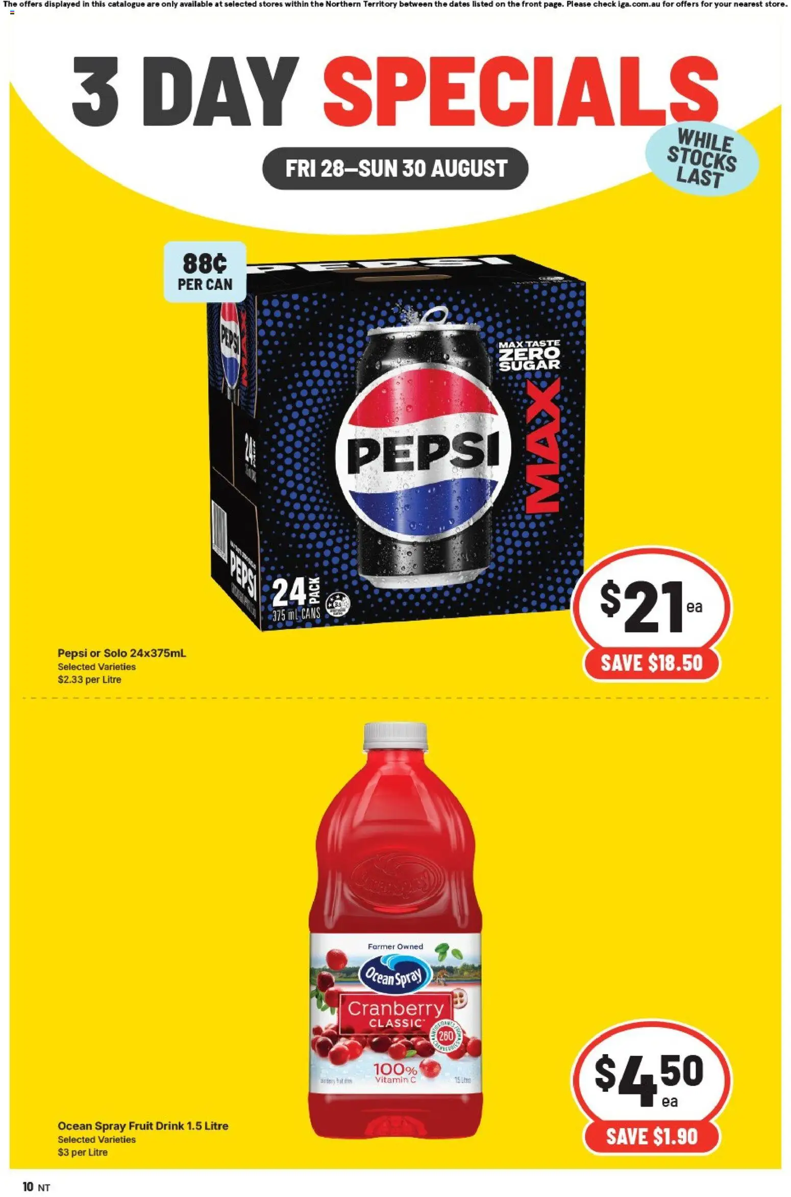 IGA catalogue - valid from 28/08/2026 | Page: 2 | Products: Pepsi, Fruit, Pepsi Max, Vitamin