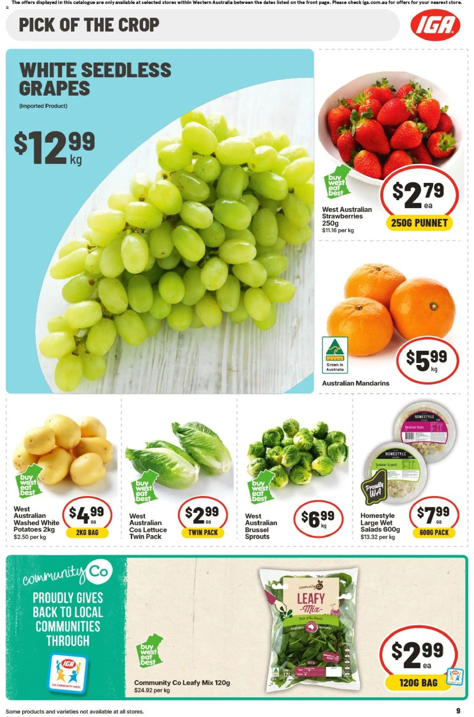 IGA catalogue - valid from 16/09/2026 | Page: 10 | Products: Strawberries, Mandarins, Grapes, Bag