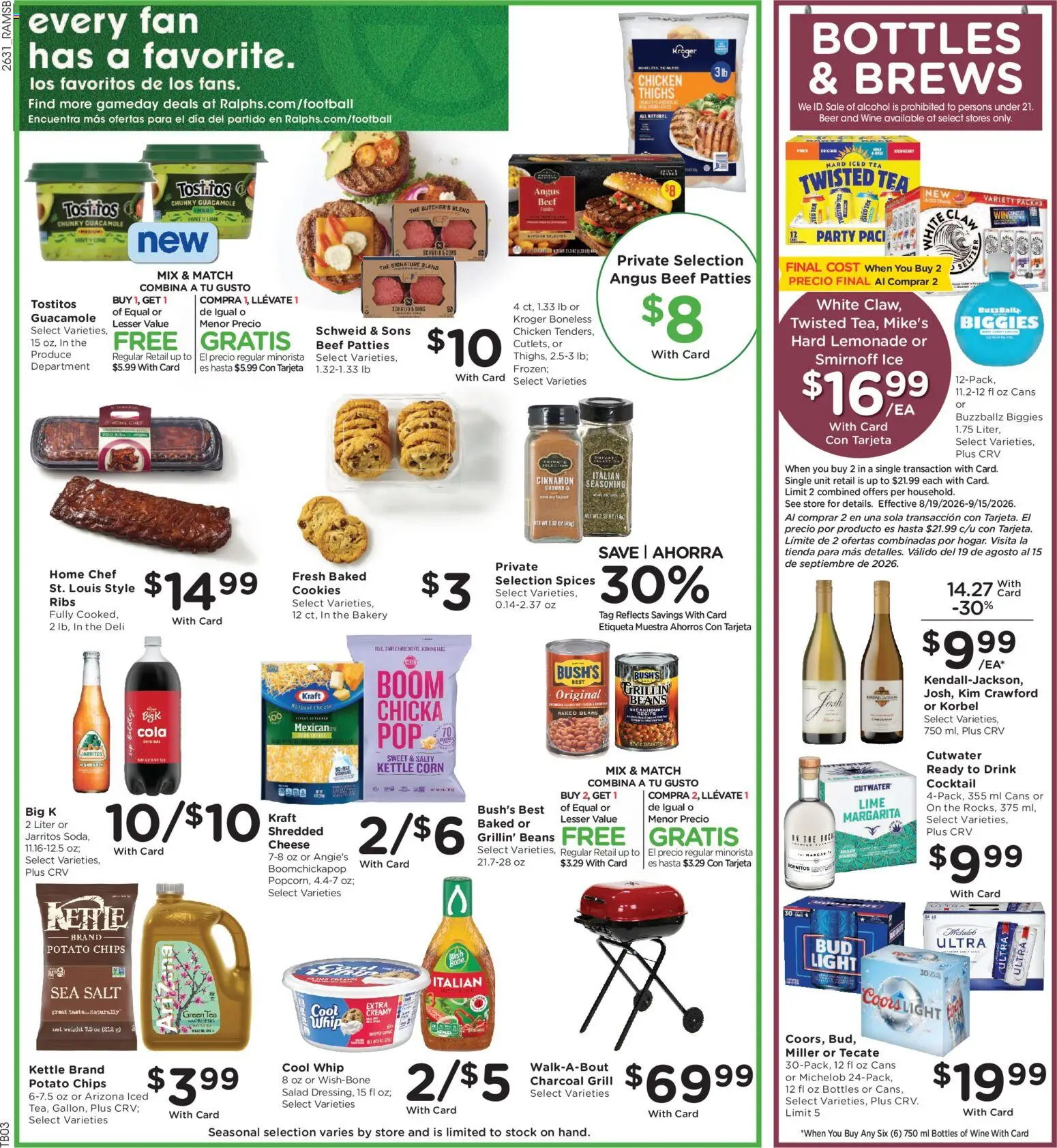 Ralphs Weekly Ad - valid from 09/02/2026 | Page: 4 | Products: Charcoal, Beer, Beans, Grill