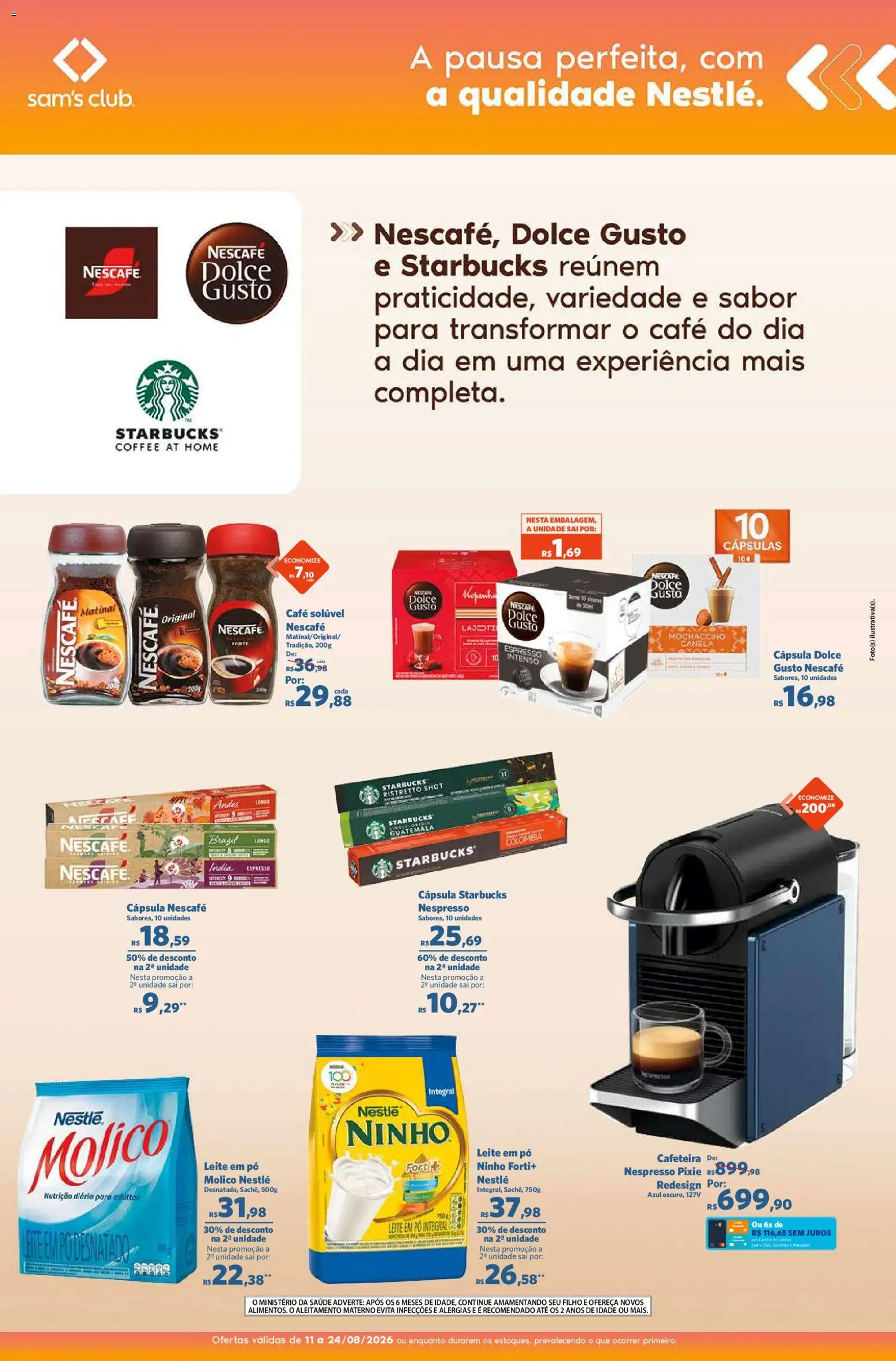 Sam's Club Folheto - válido de 11/08/2026 | Página: 3 | Produtos: Cápsulas, Pó, Leite, Canela