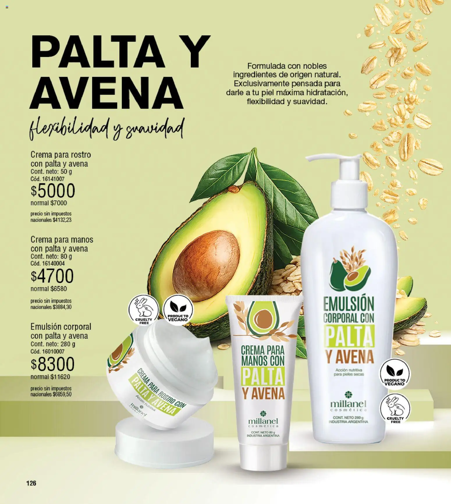 Millanel - Catálogo │ válido desde el 20/07/2026 | Página: 150 | Productos: Ingredientes, Avena, Palta, Crema
