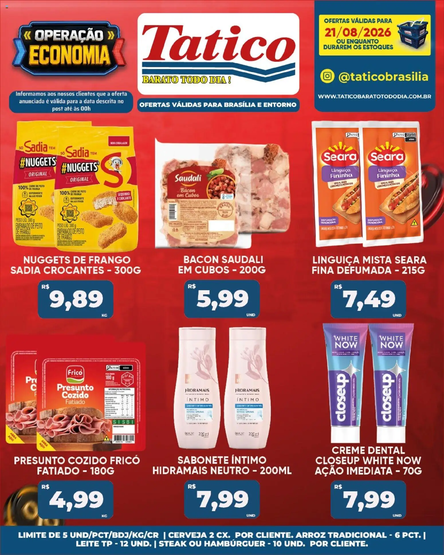 Tatico Folheto - válido de 21/08/2026 | Página: 23 | Produtos: Steak, Presunto, Arroz, Bacon