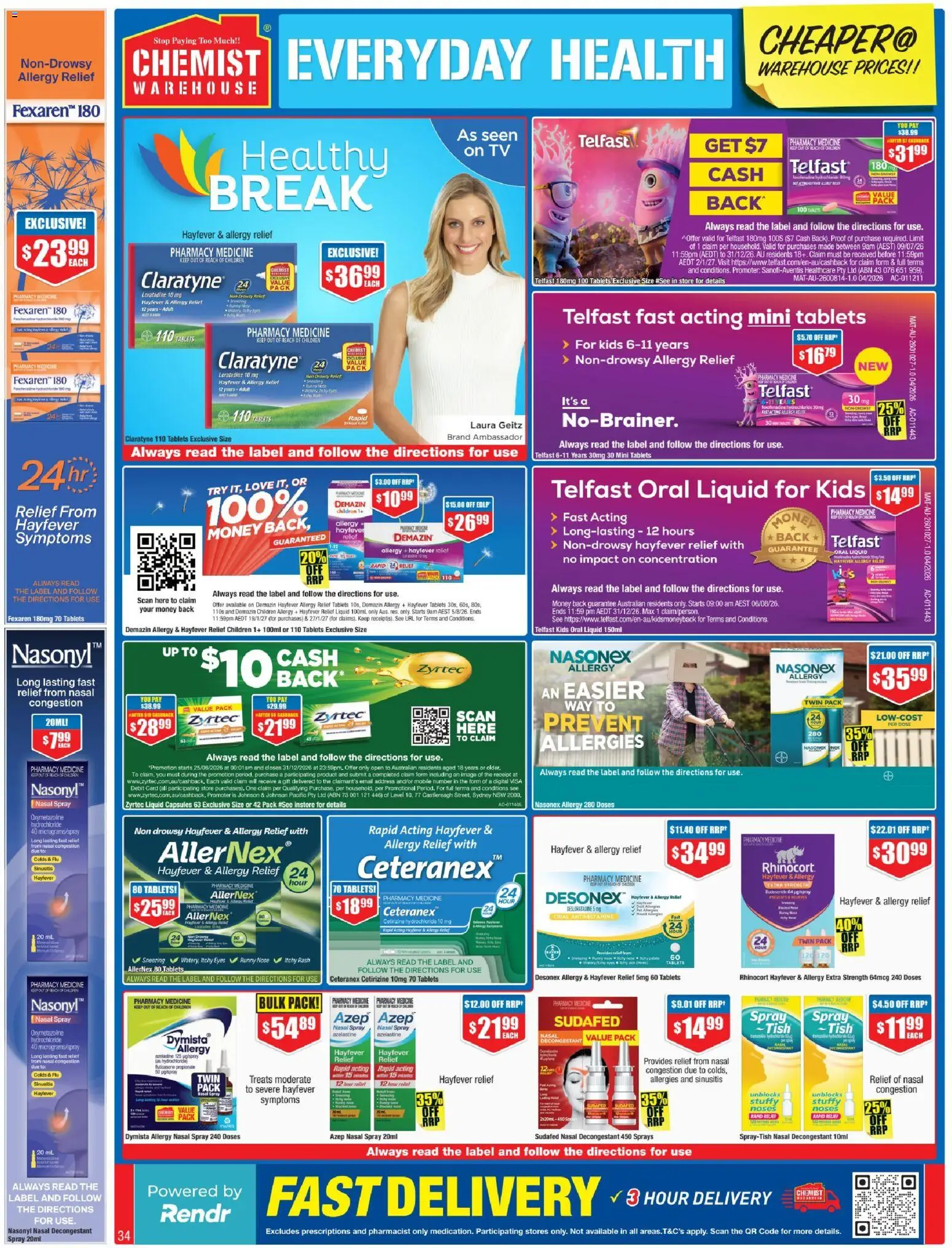 Chemist Warehouse catalogue - valid from 20/08/2026 | Page: 34 | Products: Tv, Nasal spray, Runny nose, Mobile