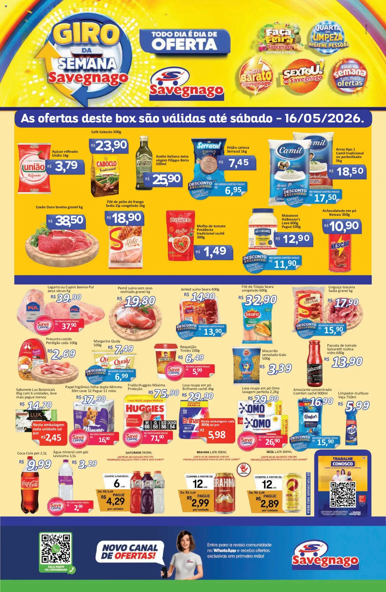 Savegnago Folheto - válido de 14.05.2026 | Página: 1 | Produtos: Achocolatado, Pernil, Faca, Café