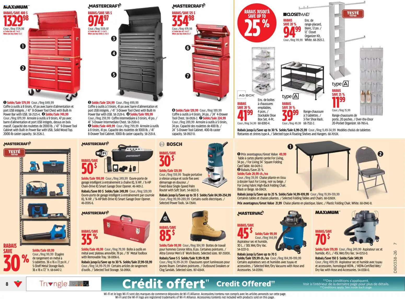 Canadian Tire flyer valid from Sep 17, 2026 | Page: 8 | Products: Sneakers, Table, Cabinet, Closet organizer