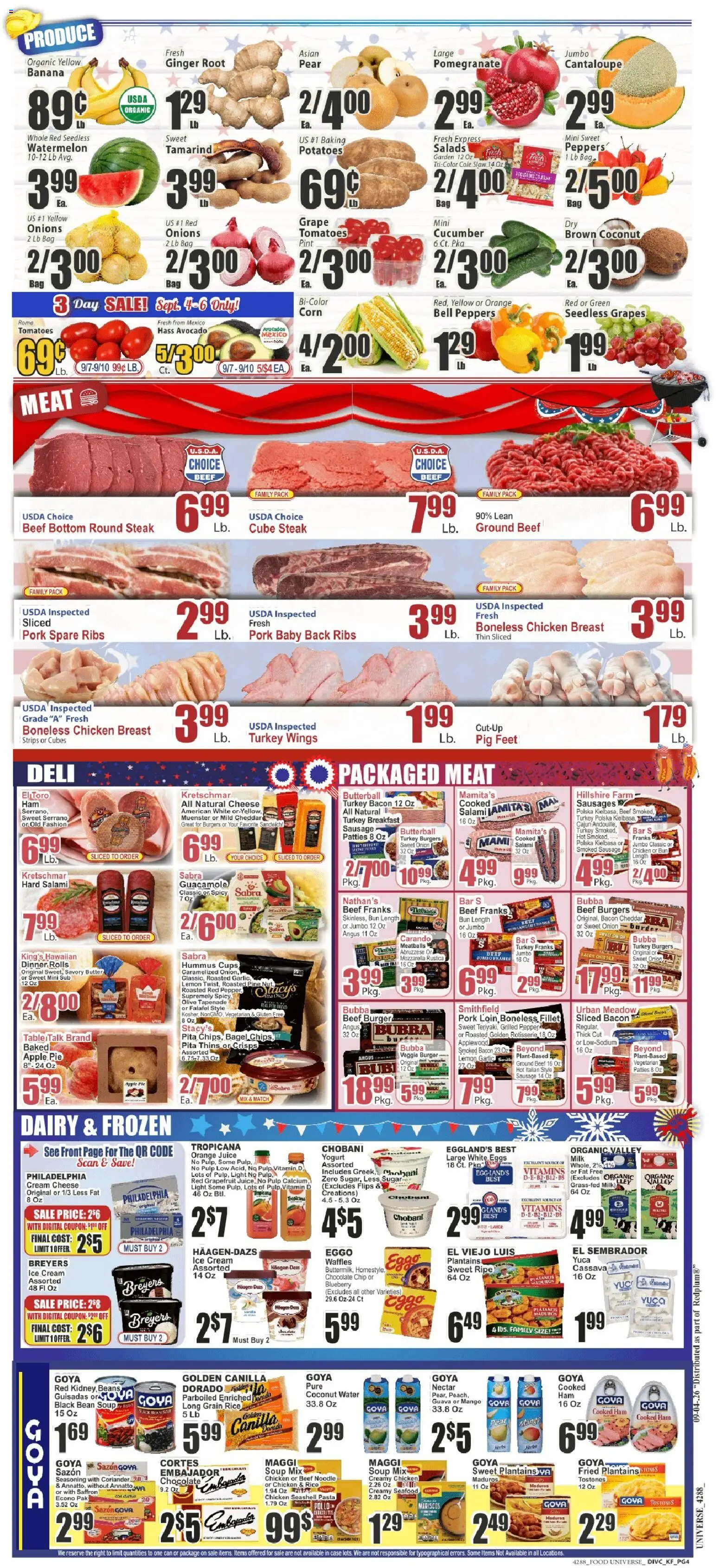 Food Universe Weekly Ad - valid from 09/04/2026 | Page: 4 | Products: Corn, Chicken, Rice, Sugar