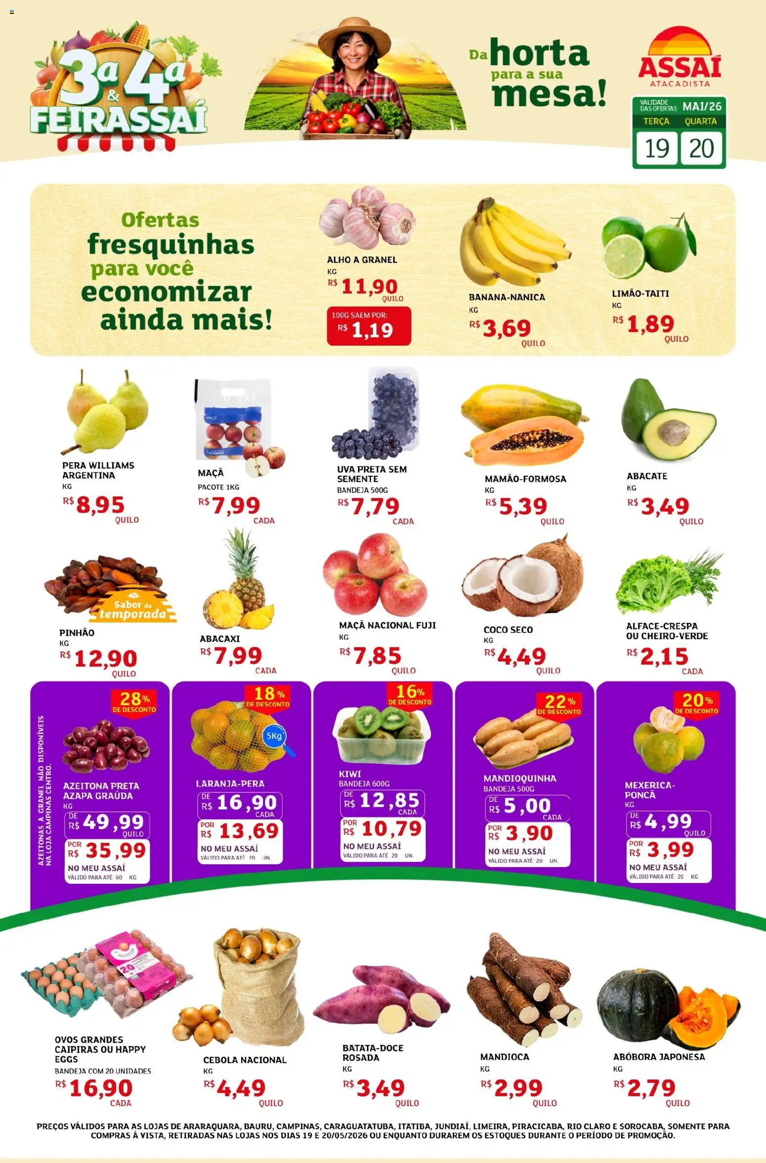 Assaí Atacadista Folheto - válido de 19.05.2026 | Página: 1 | Produtos: Coco, Cebola, Mandioquinha, Mesa