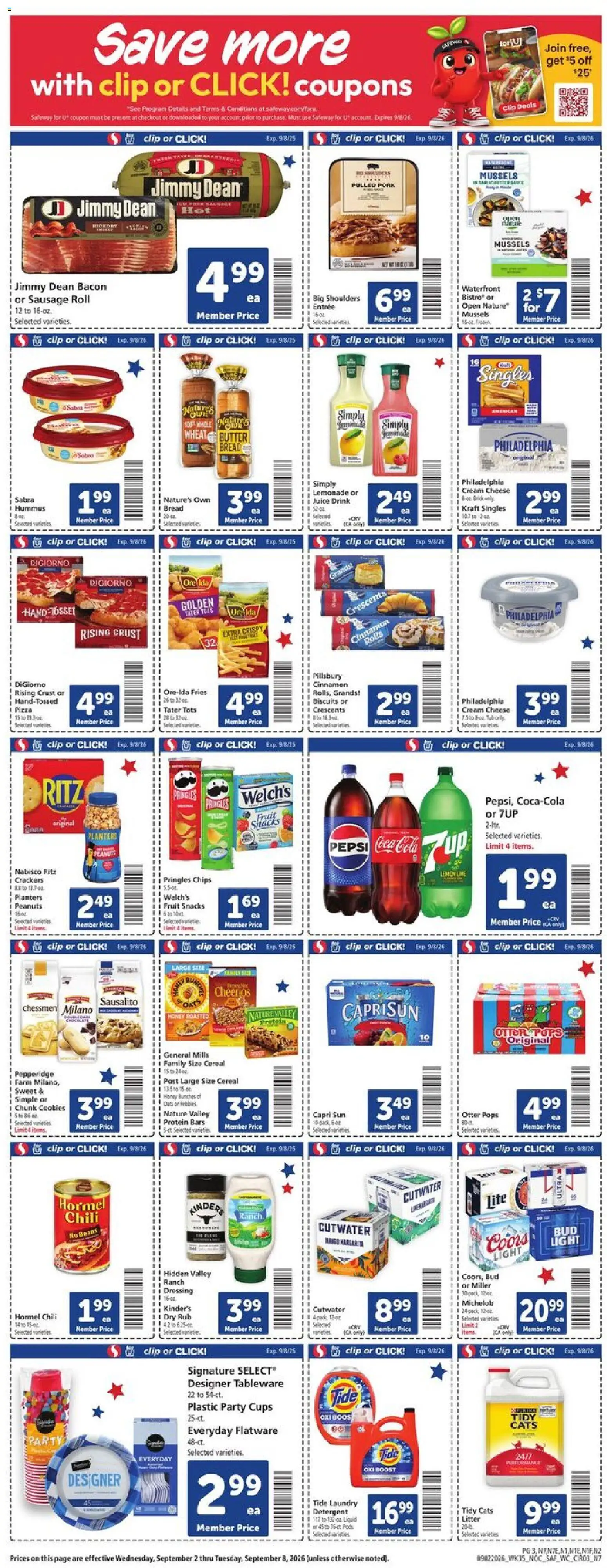 Safeway Weekly Ad - valid from 09/02/2026 | Page: 3 | Products: Pizza, Chips, Lemon, Beans