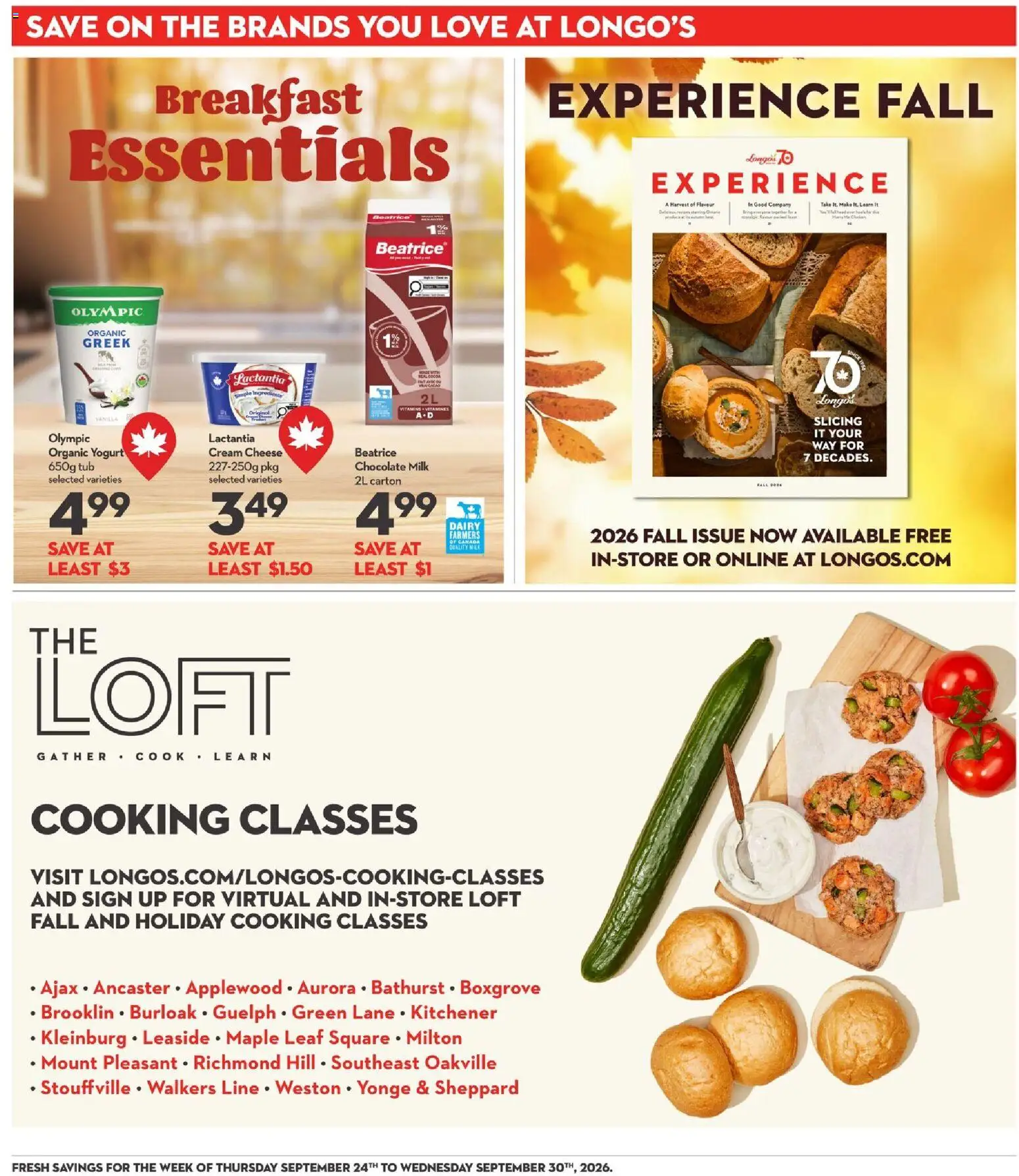 Longo's flyer valid from Sep 24, 2026 | Page: 22 | Products: Vanilla, Milk, Cheese, Chocolate