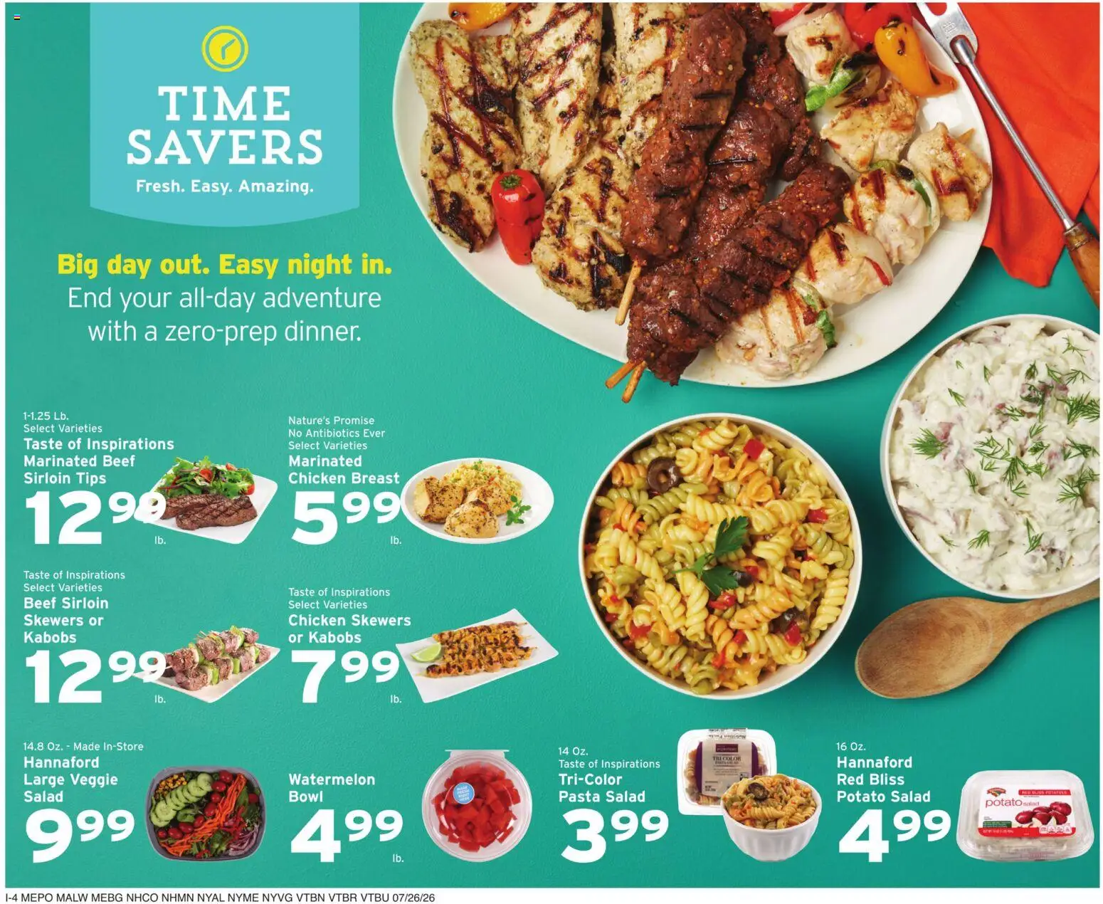 Hannaford Weekly Ad - valid from 07/26/2026 | Page: 12 | Products: Beef, Pasta, Salad, Watermelon