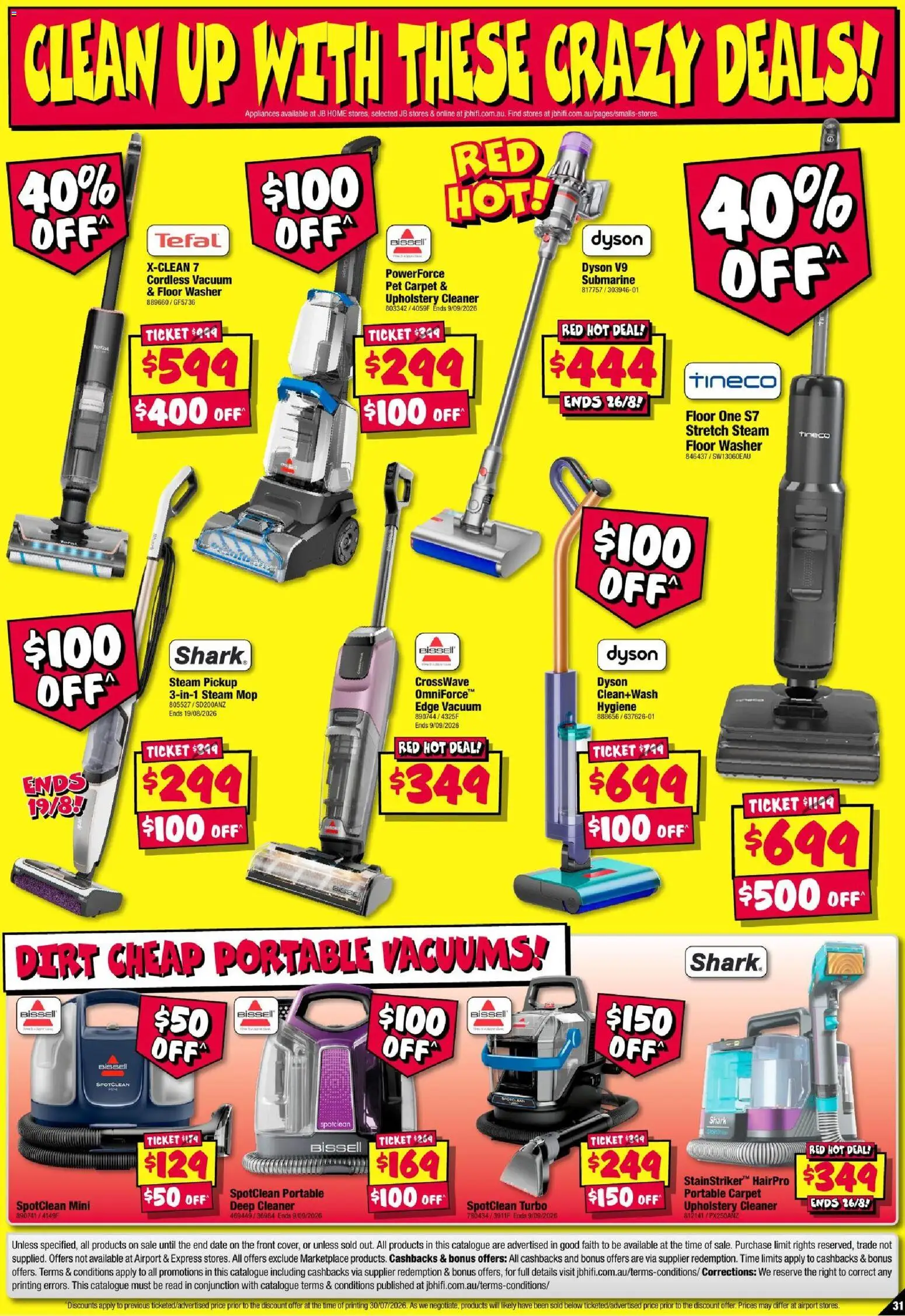 JB Hi-Fi catalogue - valid from 13/08/2026 | Page: 31 | Products: Carpet, Steam Mop, Portable, Washer