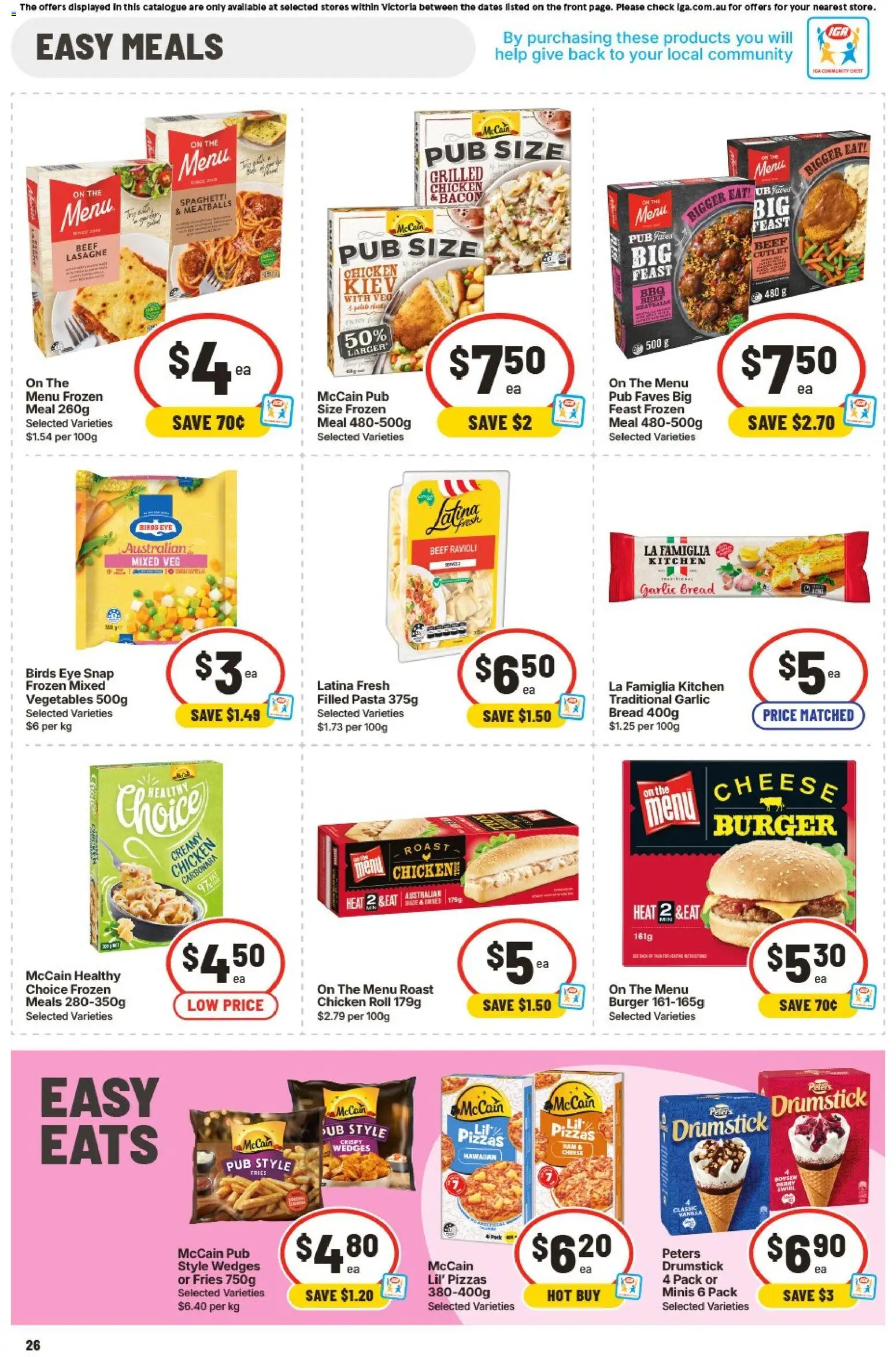 IGA catalogue - valid from 19/08/2026 | Page: 24 | Products: Fries, Pasta, Lasagne, Roast