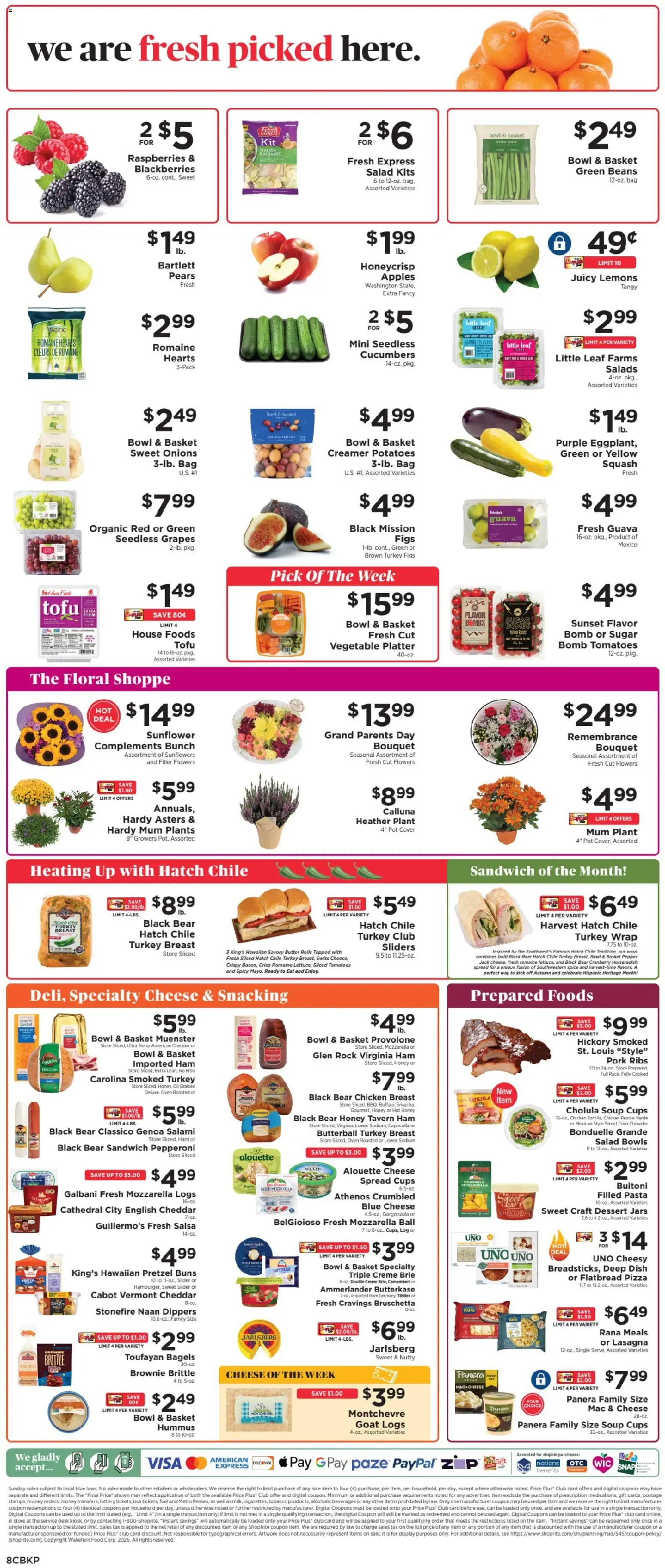 ShopRite Weekly Ad - valid from 09/06/2026 | Page: 10 | Products: Squash, Tomatoes, Camembert, Hummus