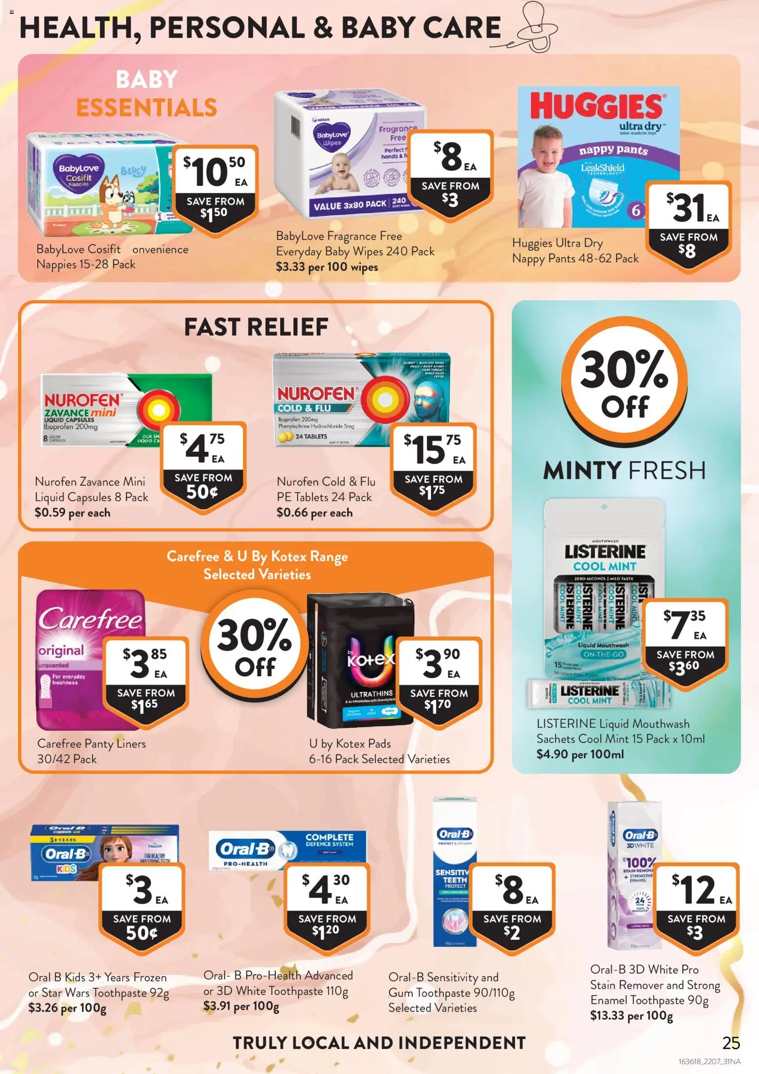 Foodworks catalogue - valid from 22/07/2026 | Page: 25 | Products: Fragrance, Toothpaste, Stain remover, Tablets