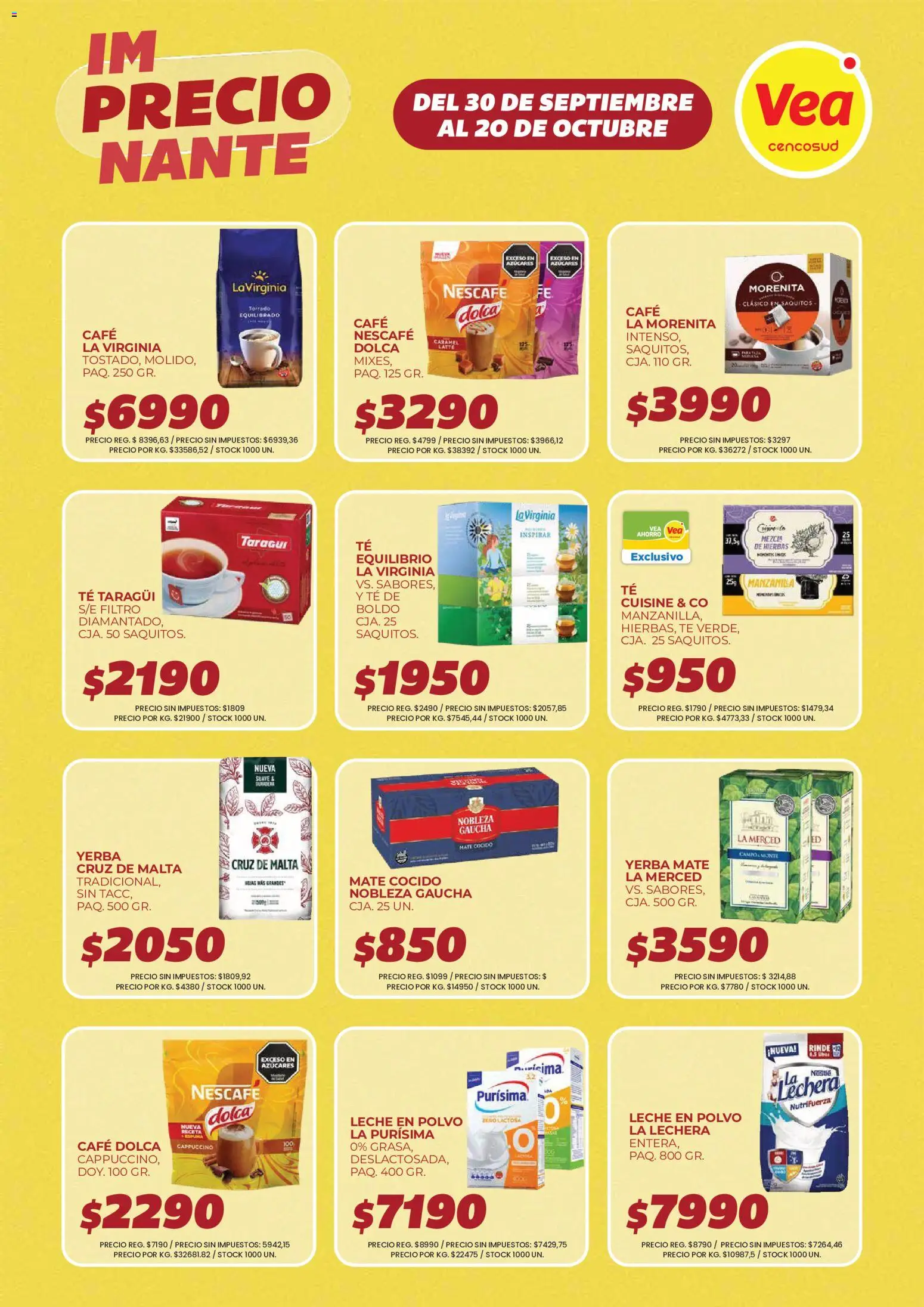 Vea - Volante imPRECIOnante Cuyo │ válido desde el 30/09/2026 | Página: 4 | Productos: Leche en polvo, Polvo, Leche, Mate cocido