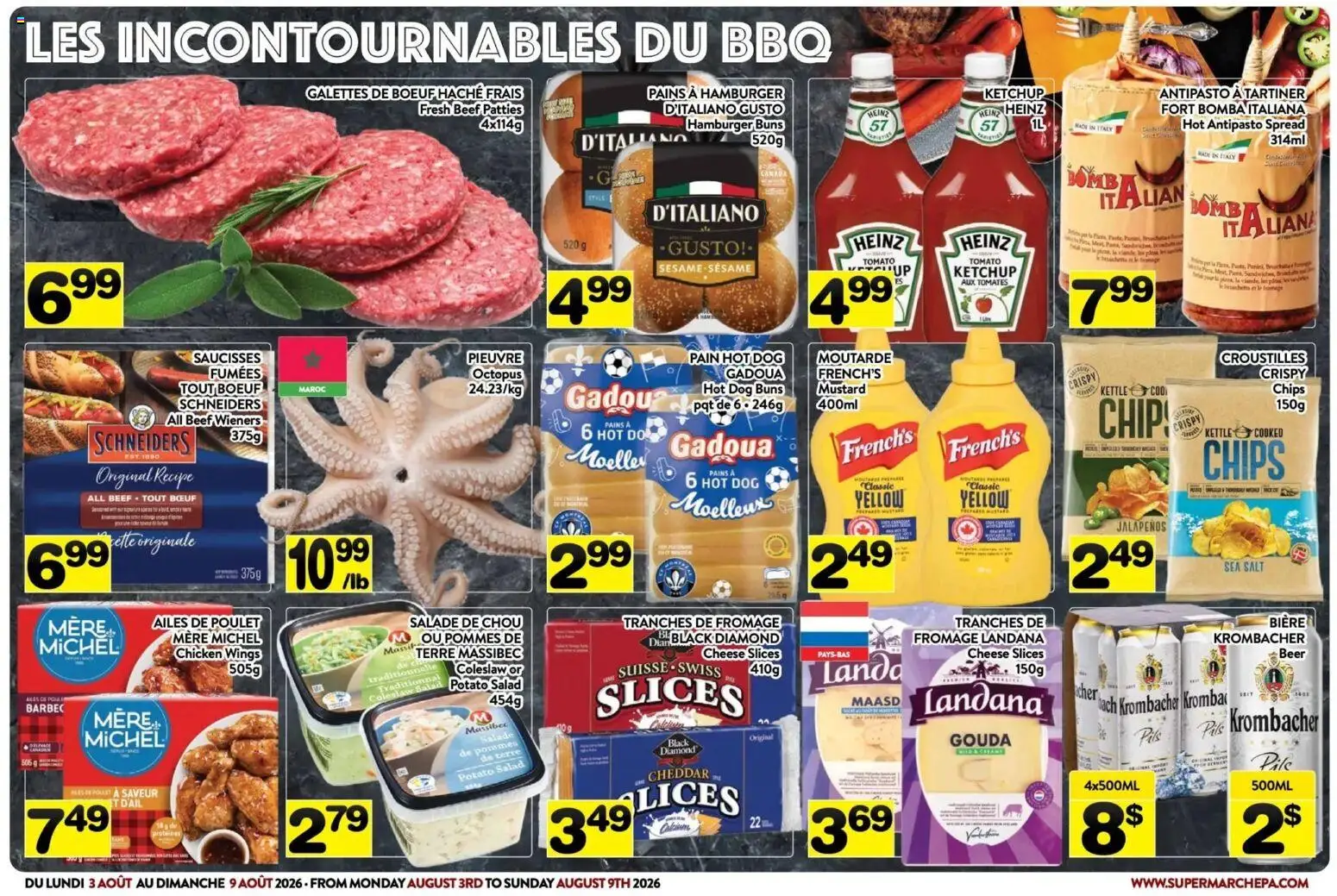 Pa Supermarché flyer valid from Aug 3, 2026 | Page: 3 | Products: Beef, Ketchup, Kettle, Beer