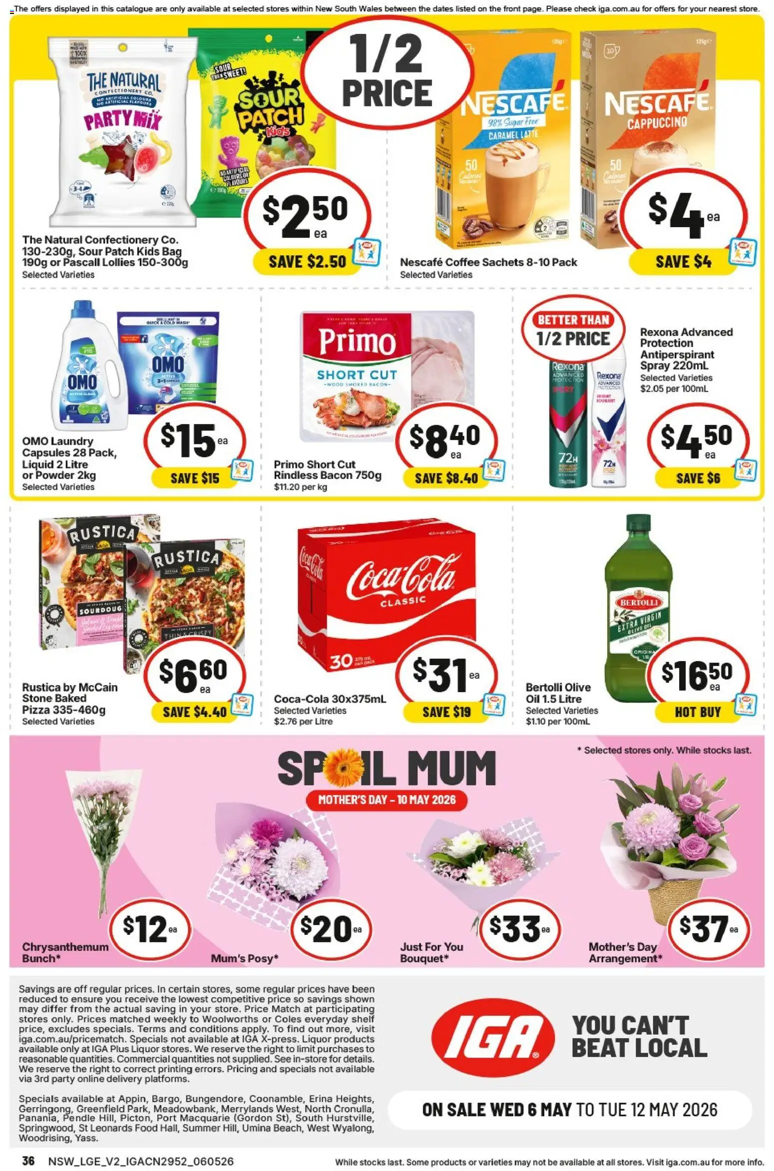 IGA catalogue - valid from 06.05.2026 | Page: 2 | Products: Shelf, Pizza, Olive oil, Nescafe