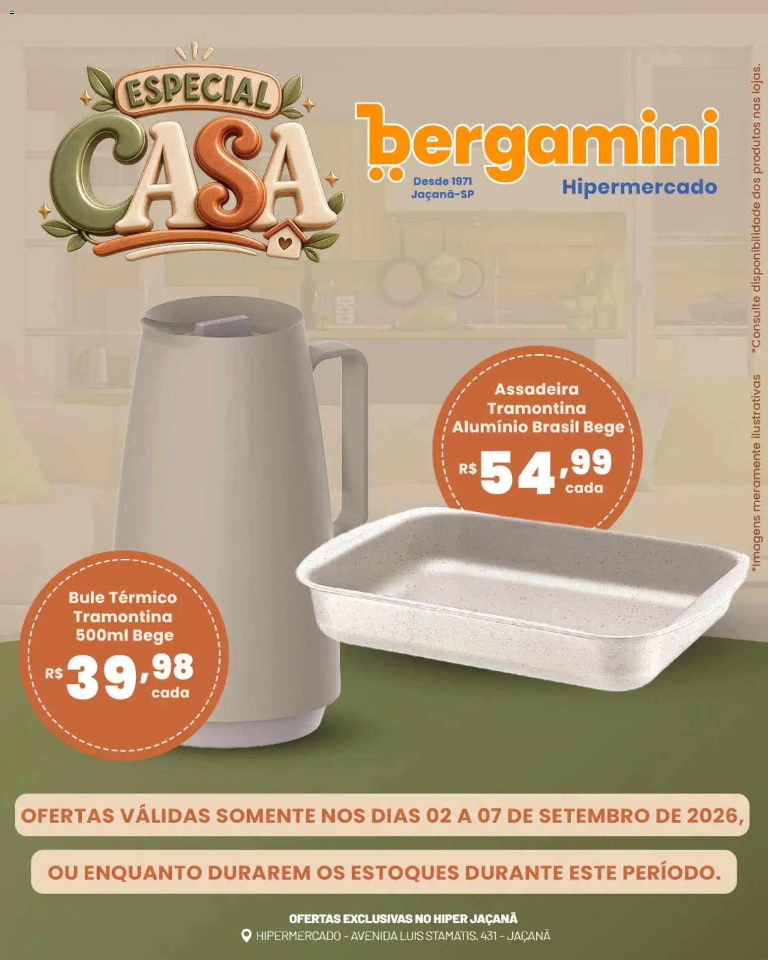 Supermercado Bergamini Folheto - válido de 02/09/2026 | Página: 1 | Produtos: Assadeira