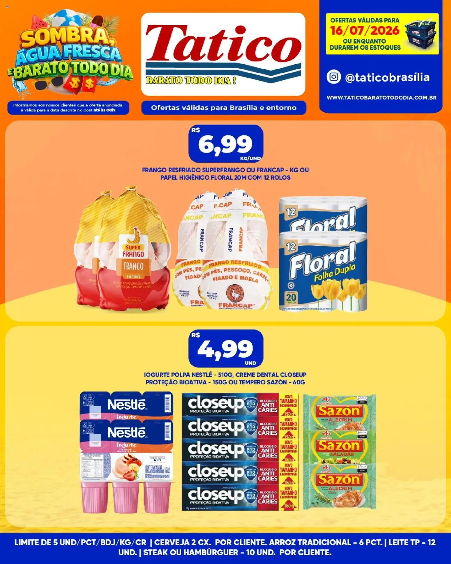 Tatico Folheto - válido de 17/07/2026 | Página: 23 | Produtos: Banco, Leite, Creme, Hambúrguer