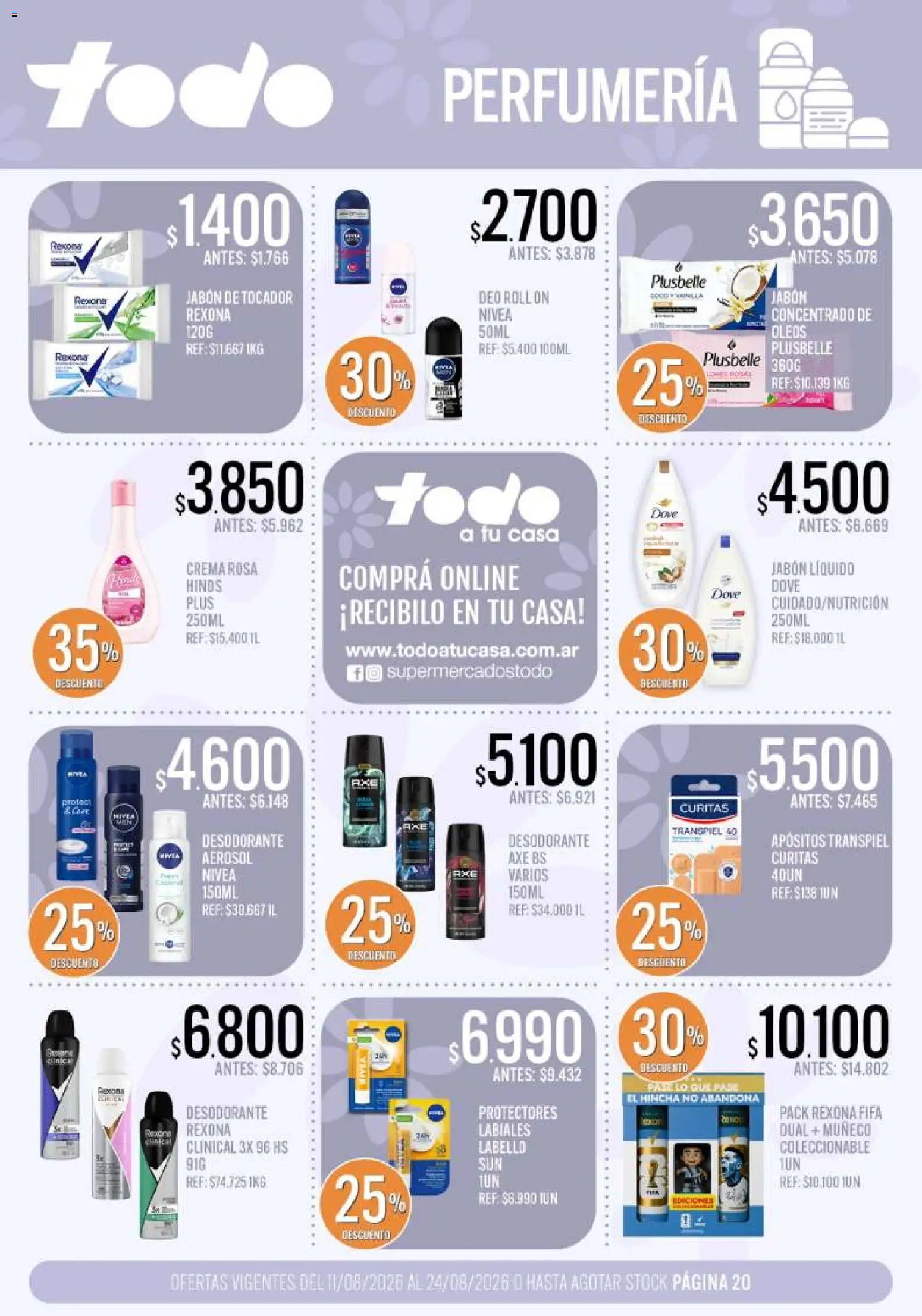 Supermercados TODO - Ofertas │ válido desde el 11/08/2026 | Página: 20 | Productos: Jabón líquido, Jabón, Desodorante