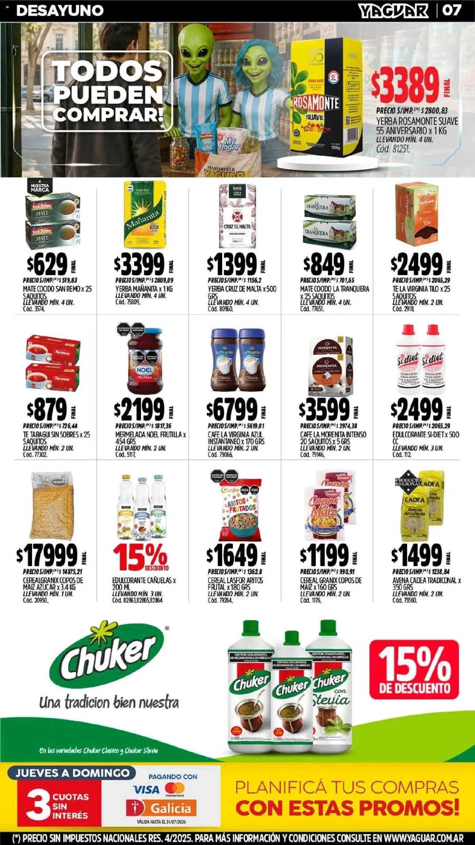 Yaguar - Oferta Semanal Mendoza │ válido desde el 06/07/2026 | Página: 8 | Productos: Mate, Frutilla, Azucar, Avena