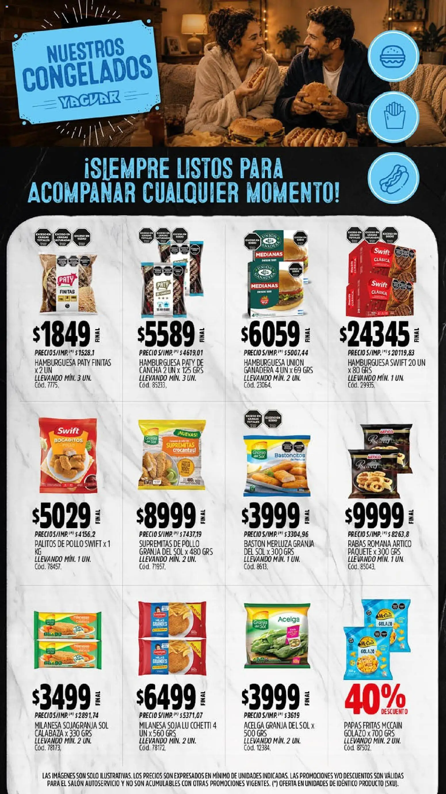 Yaguar - Oferta Semanal Mendoza │ válido desde el 07/09/2026 | Página: 10 | Productos: Pollo, Acelga, Hamburguesa, Papas fritas
