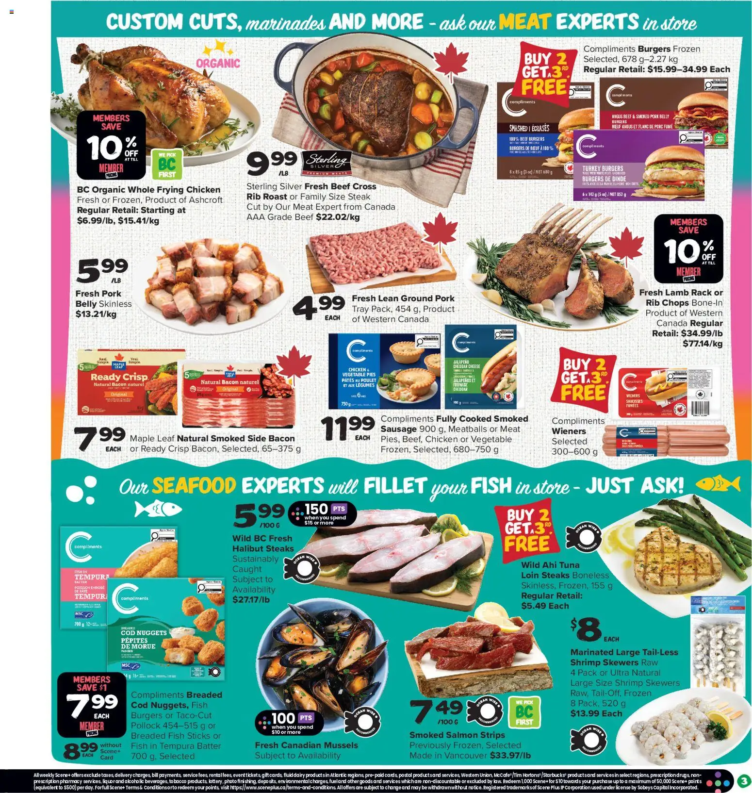 Thrifty Foods flyer valid from Jul 2, 2026 | Page: 4 | Products: Fish, Cheese, Chicken, Pork