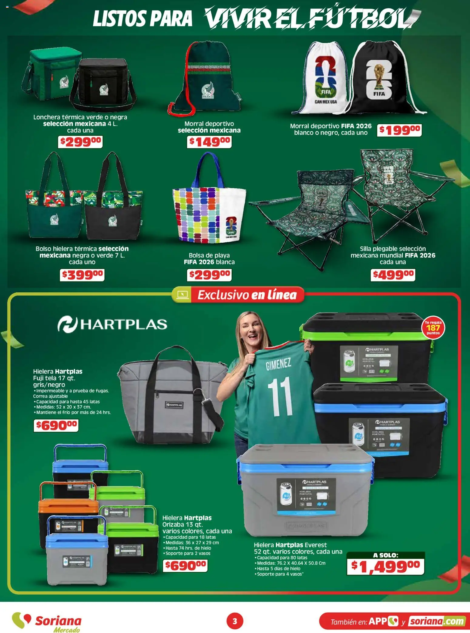 Nuevas ofertas de Soriana válidas en toda la República Mexicana desde el 14.05.2026. ¡Encuentra las mejores ofertas en Soriana En México apoyamos con todo Mercado Nacional! | Página: 3 | Productos: Bolsa, Té, Vasos, Morral