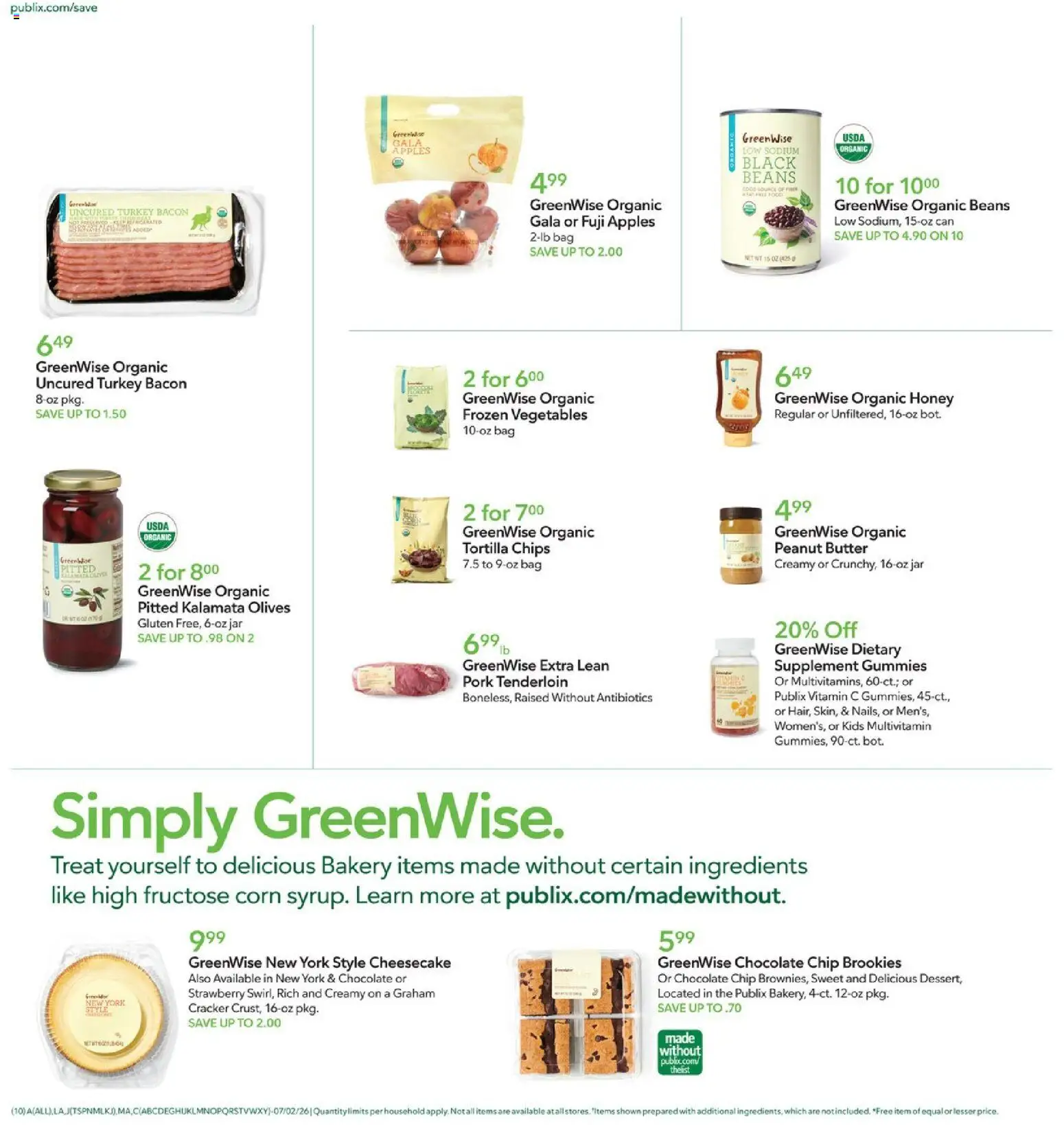 Publix Weekly Ad - valid from 07/01/2026 | Page: 10 | Products: Multivitamin, Bakery, Butter, Apples
