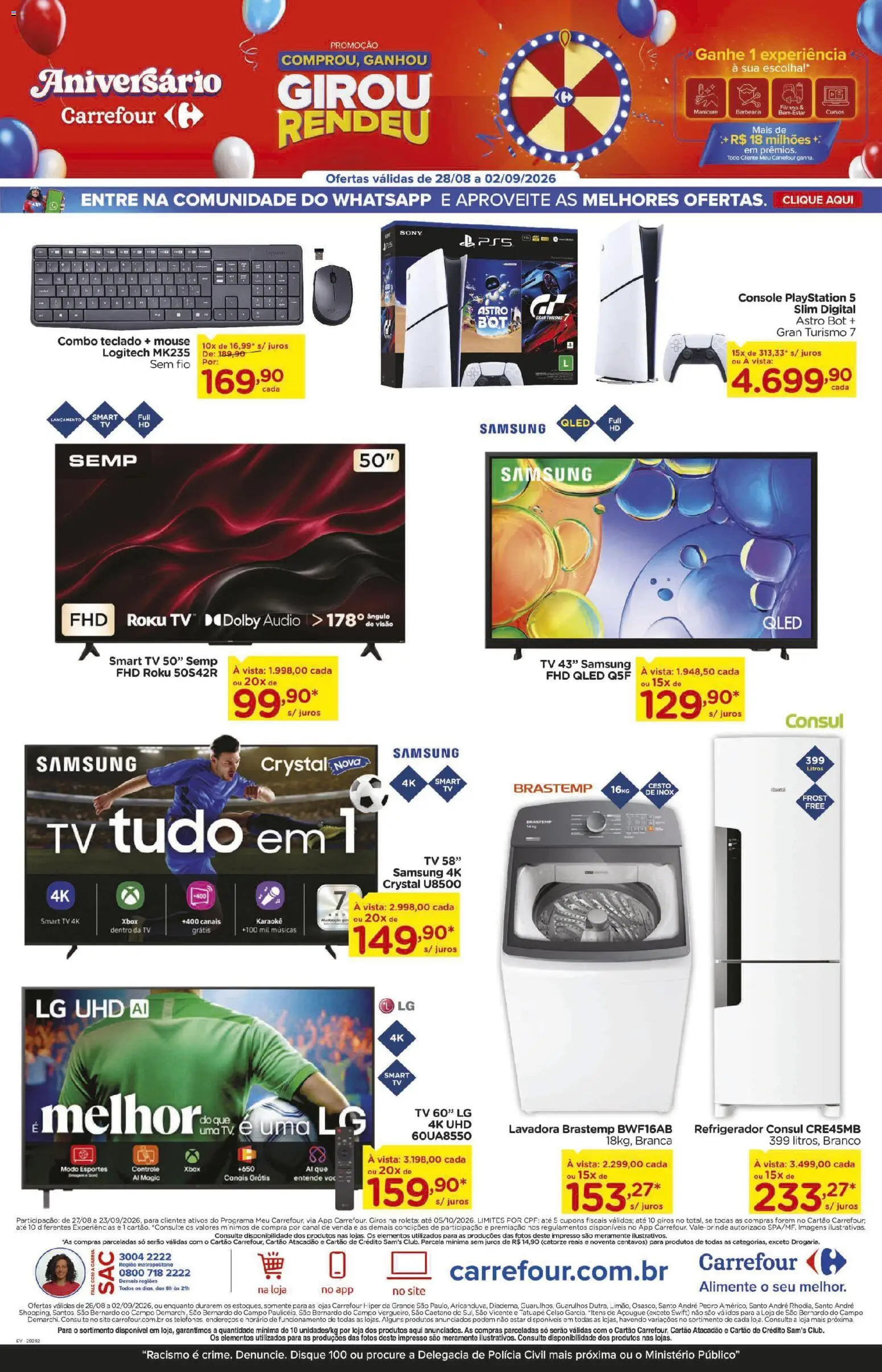 Carrefour Folheto - válido de 28/08/2026 | Página: 9 | Produtos: smart TV, Tv, Áudio, Playstation