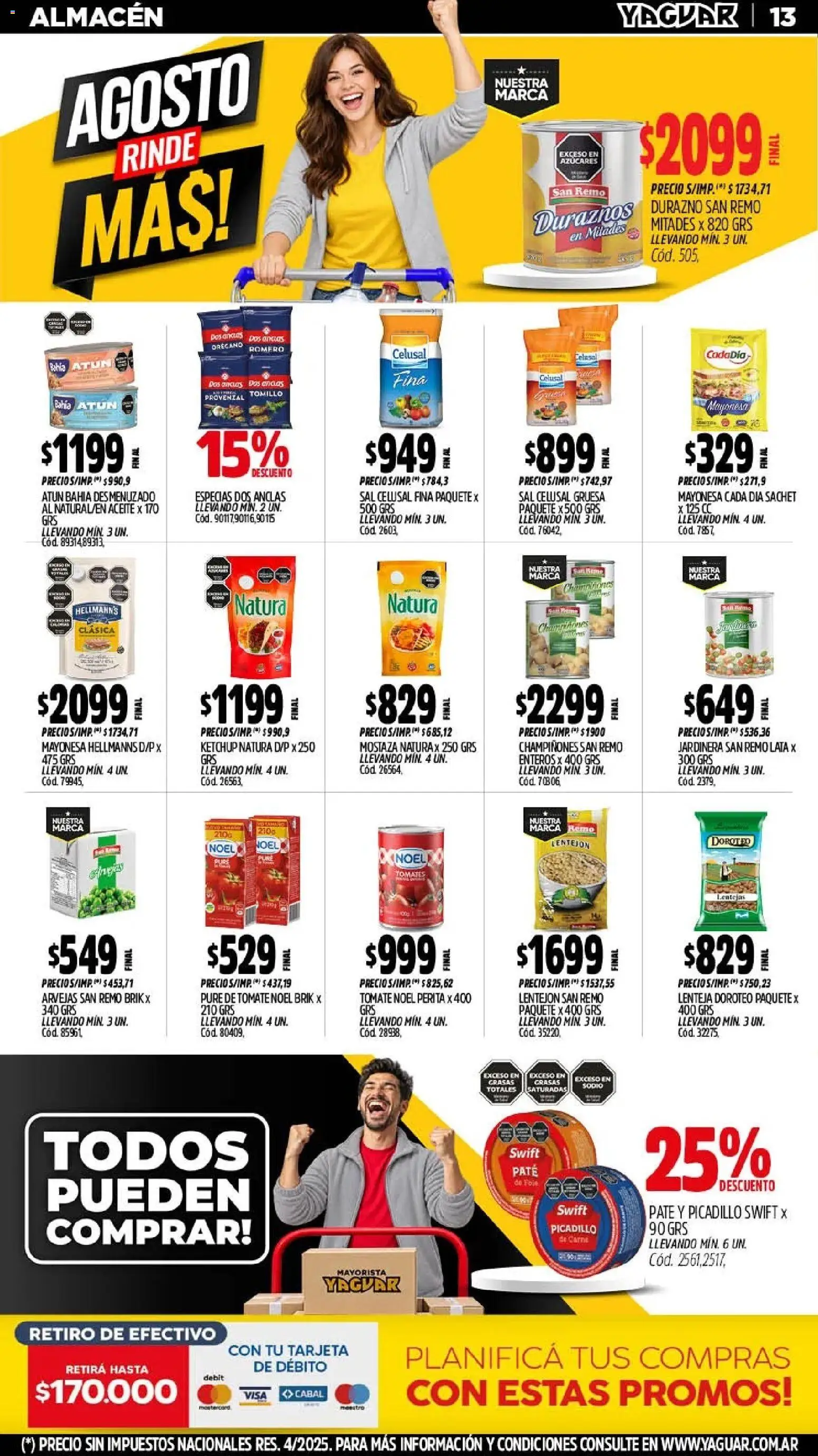 Yaguar - Oferta Semanal Trelew │ válido desde el 17/07/2026 | Página: 15 | Productos: Durazno, Mayonesa, Carne, Duraznos
