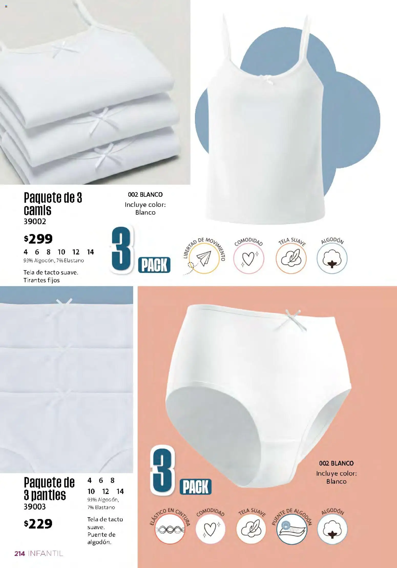 Nuevas ofertas de Ilusión válidas en toda la República Mexicana desde el 01/09/2026. ¡Encuentra las mejores ofertas en Ilusión catálogo Otoño! | Página: 216 | Productos: Algodón, Tirantes