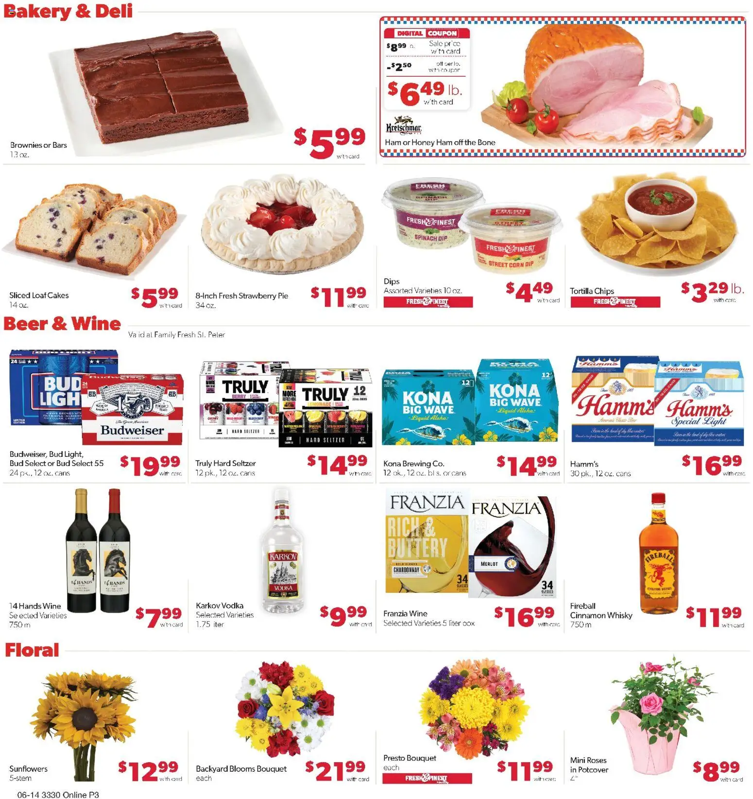 Family Fare Weekly Ad - MN - valid from 14.06.2026 | Page: 8 | Products: Bakery, Spinach, Vodka, Glasses