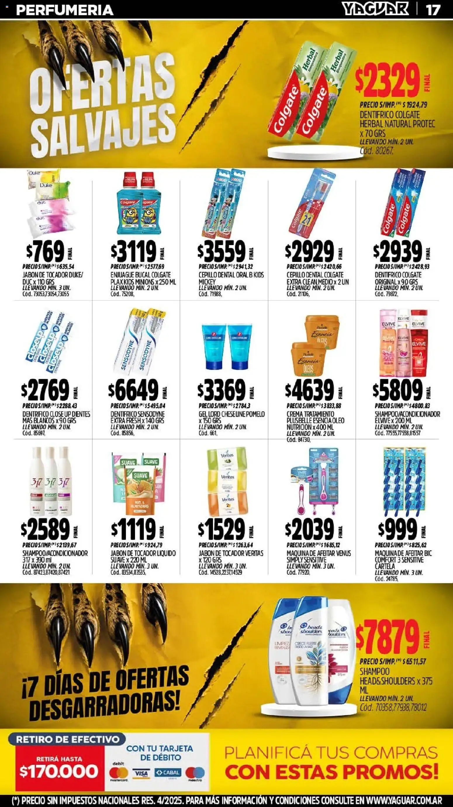 Yaguar - Oferta Semanal Salta │ válido desde el 10/08/2026 | Página: 20 | Productos: Maquina de afeitar, Jabón, Enjuague bucal, Crema
