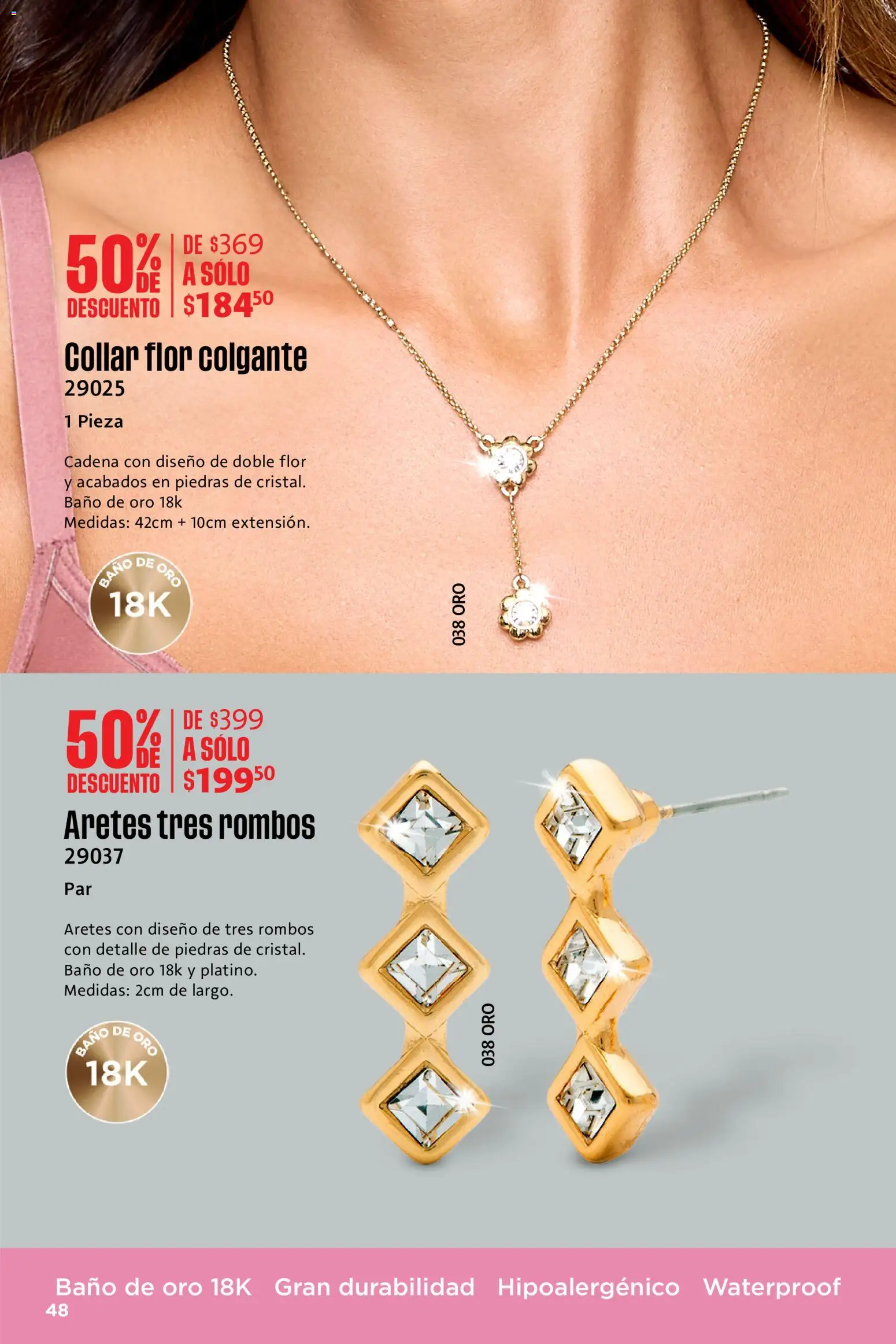 Nuevas ofertas de Ilusión válidas en toda la República Mexicana desde el 01.06.2026. ¡Encuentra las mejores ofertas en Ilusión catálogo Rebajas de Verano! | Página: 48 | Productos: Collar, Aretes, Baño, Cadena