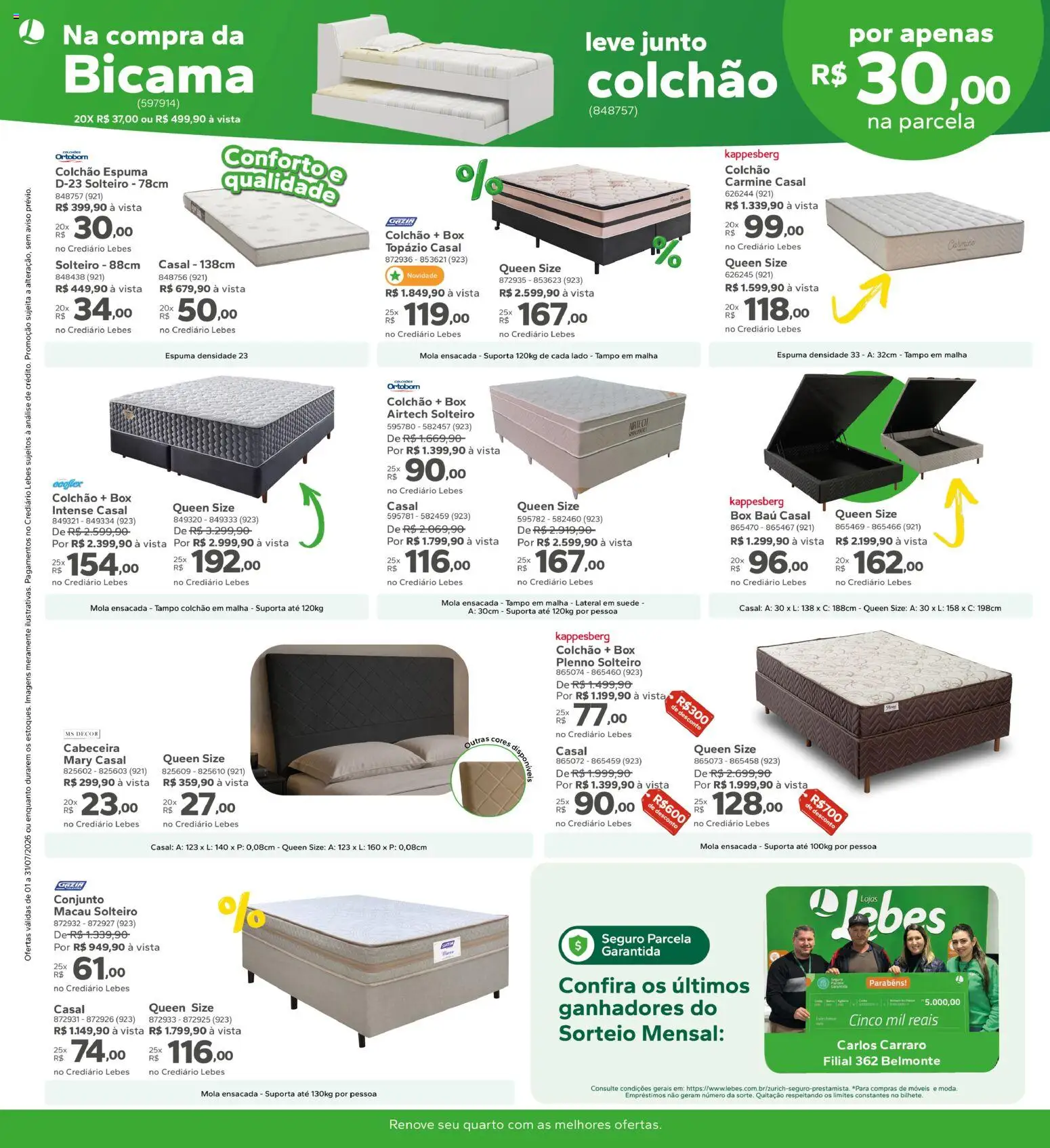 Lebes Folheto - válido de 01/07/2026 | Página: 10 | Produtos: Colchão