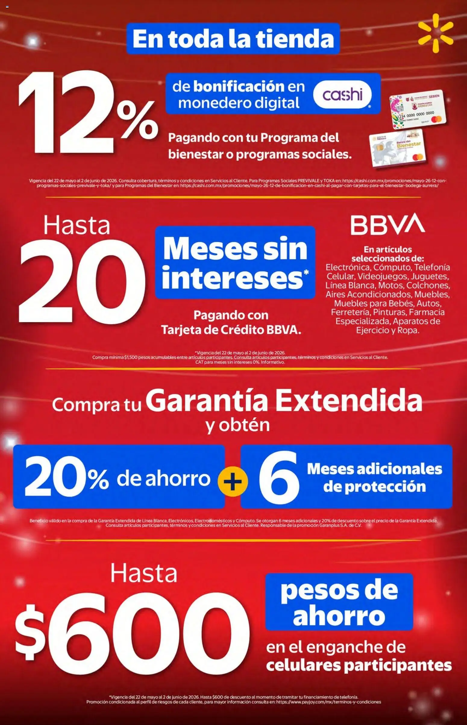 Nuevas ofertas de Walmart válidas en toda la República Mexicana desde el 25.05.2026. ¡Encuentra las mejores ofertas en Walmart Hot Sale! | Página: 3 | Productos: Monedero, Perfil, Banco, Sobre