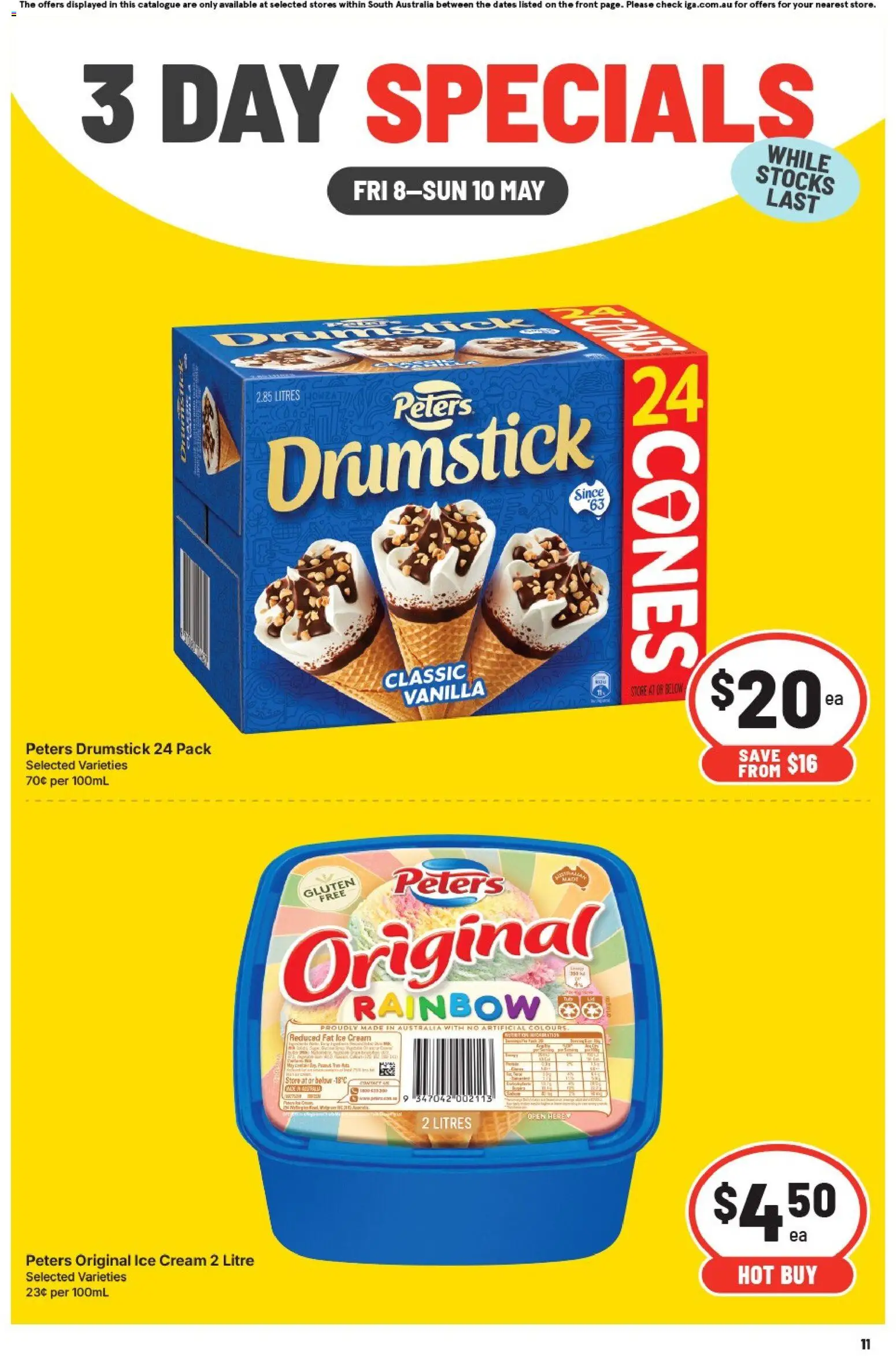 IGA catalogue - valid from 08.05.2026 | Page: 3 | Products: Cream, Ice cream