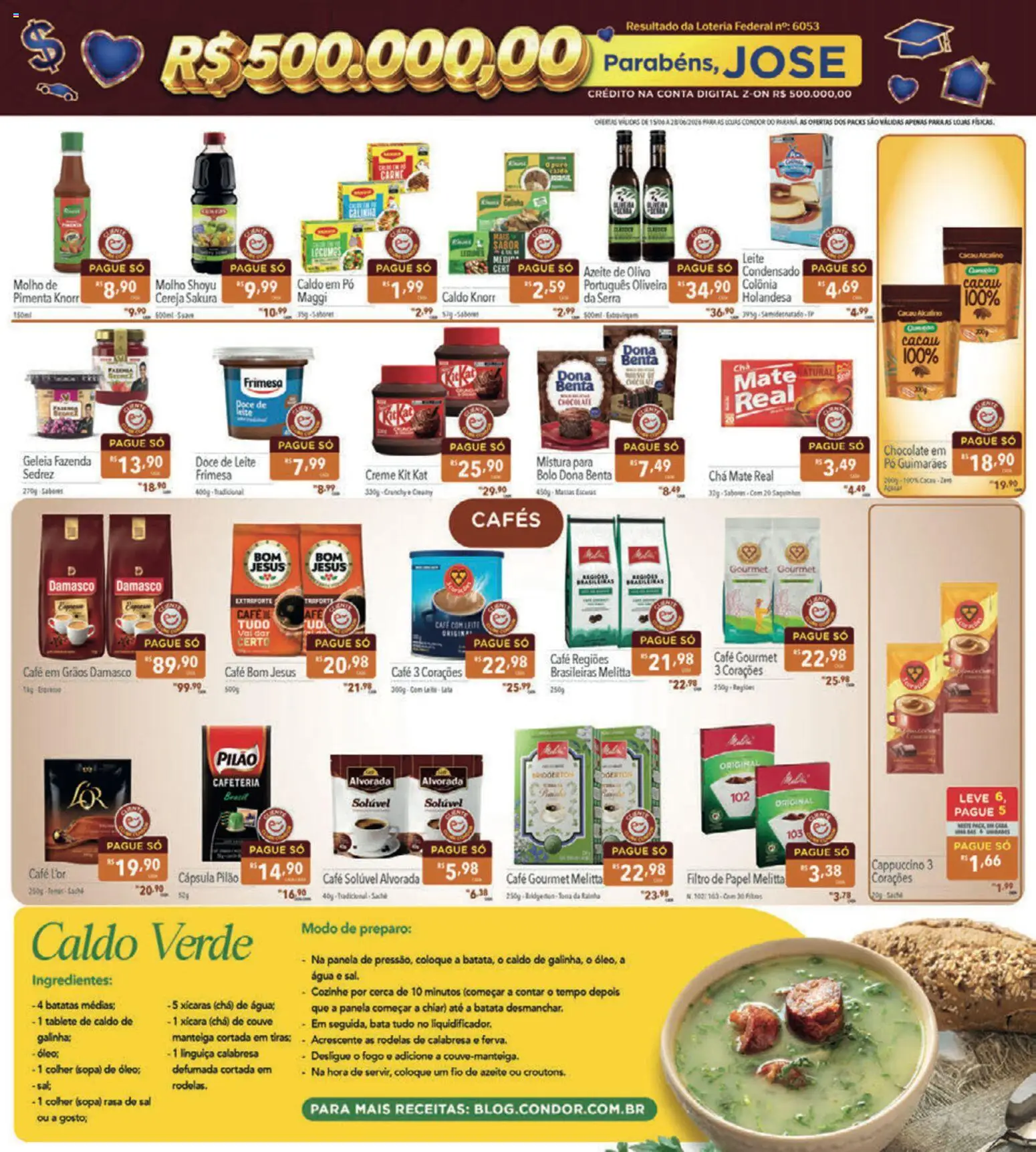 Supermercados Condor Folheto - válido de 15.06.2026 | Página: 4 | Produtos: Xícaras, Café, Knorr, Sal