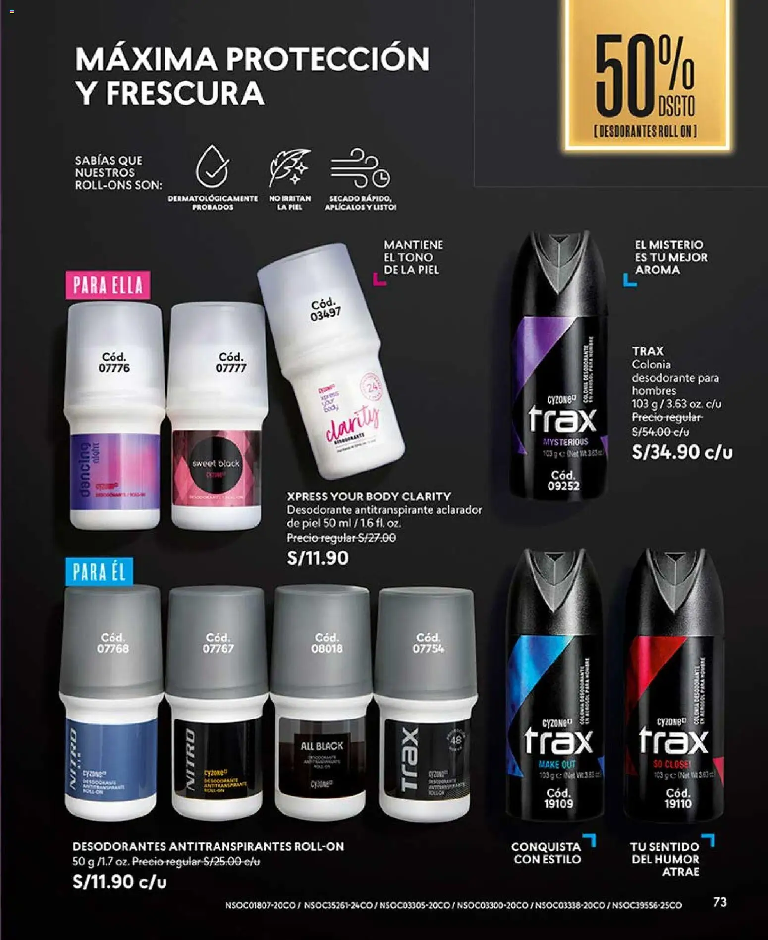 Catálogo CyZone válido desde 04.04.2026 | Página: 73 | Productos: Desodorante, Antitranspirante