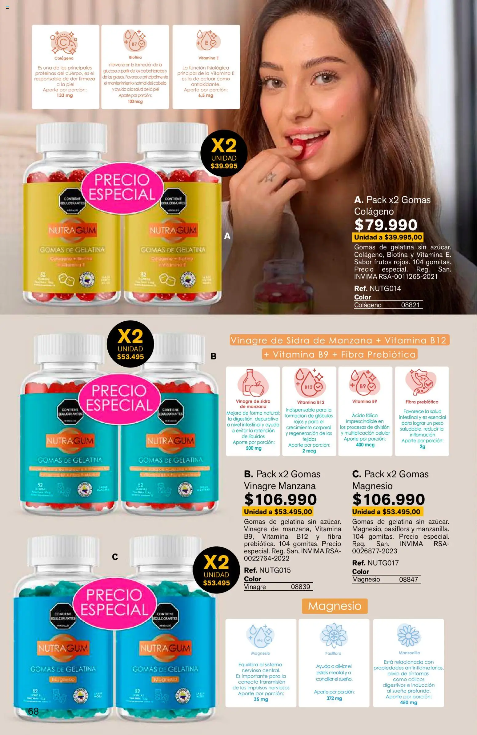 Leonisa revista - valida desde el 15/07/2026 | Página: 68 | Productos: Gelatina, Gomas, Desinfectante, Vinagre