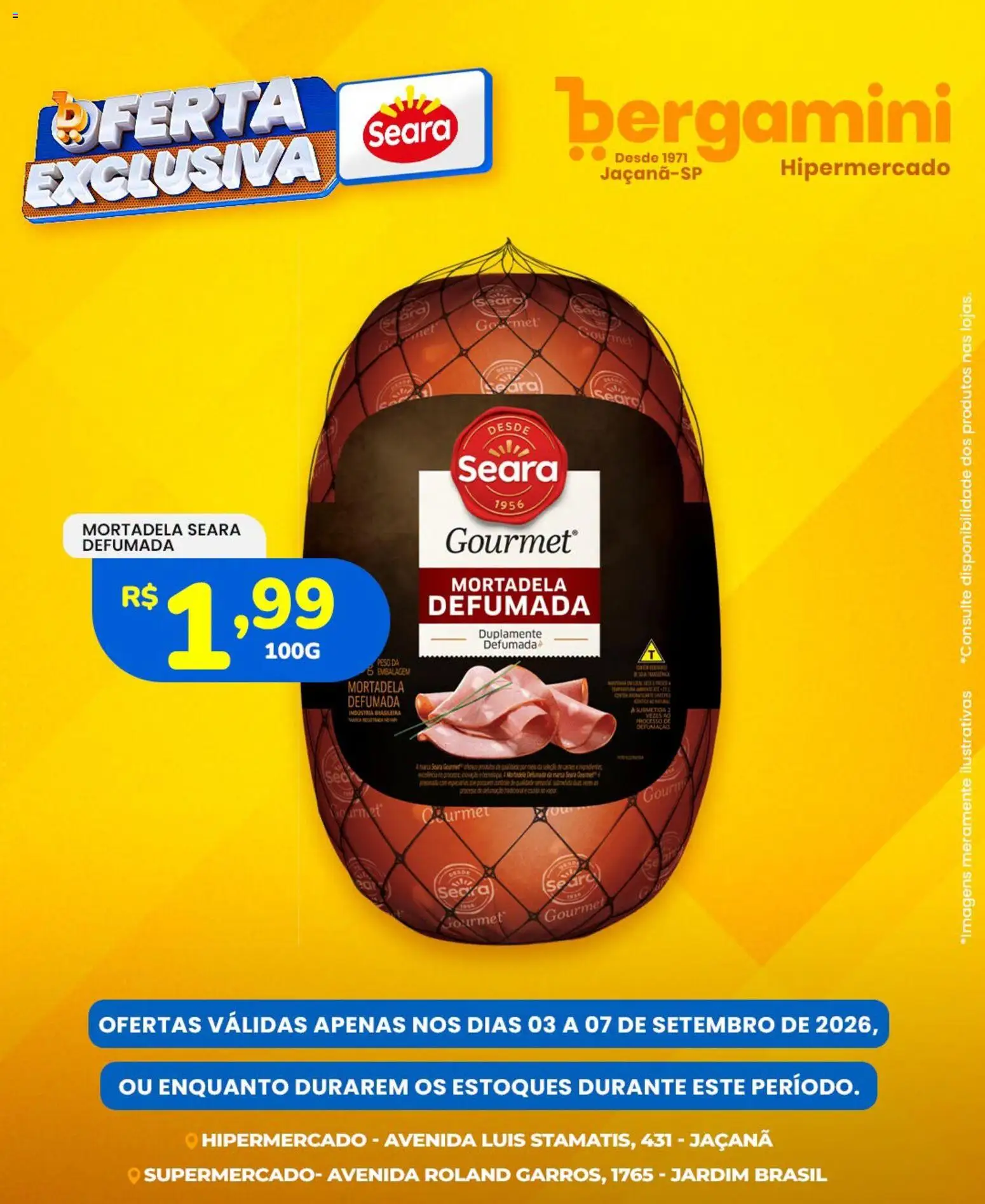 Supermercado Bergamini Folheto - válido de 03/09/2026 | Página: 3 | Produtos: Mortadela