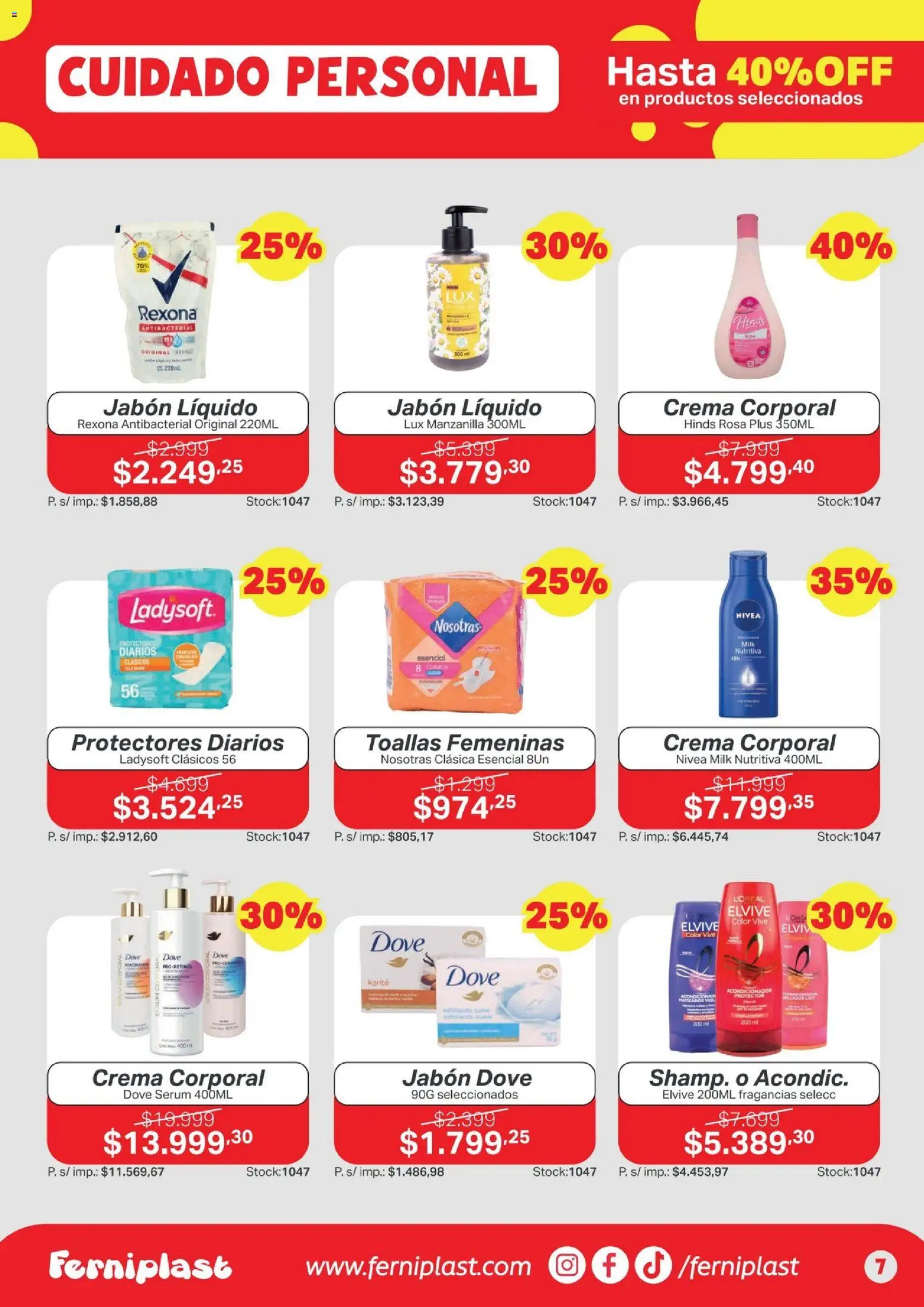 Ferniplast catálogo │ válido desde el 09/07/2026 | Página: 7 | Productos: Toallas, Serum, Jabón, Crema
