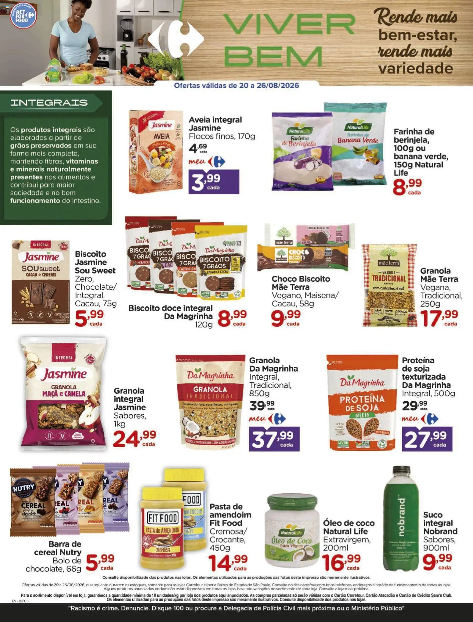 Carrefour Folheto - válido de 20/08/2026 | Página: 4 | Produtos: Linhaça, Biscoito, Cereais, Couve